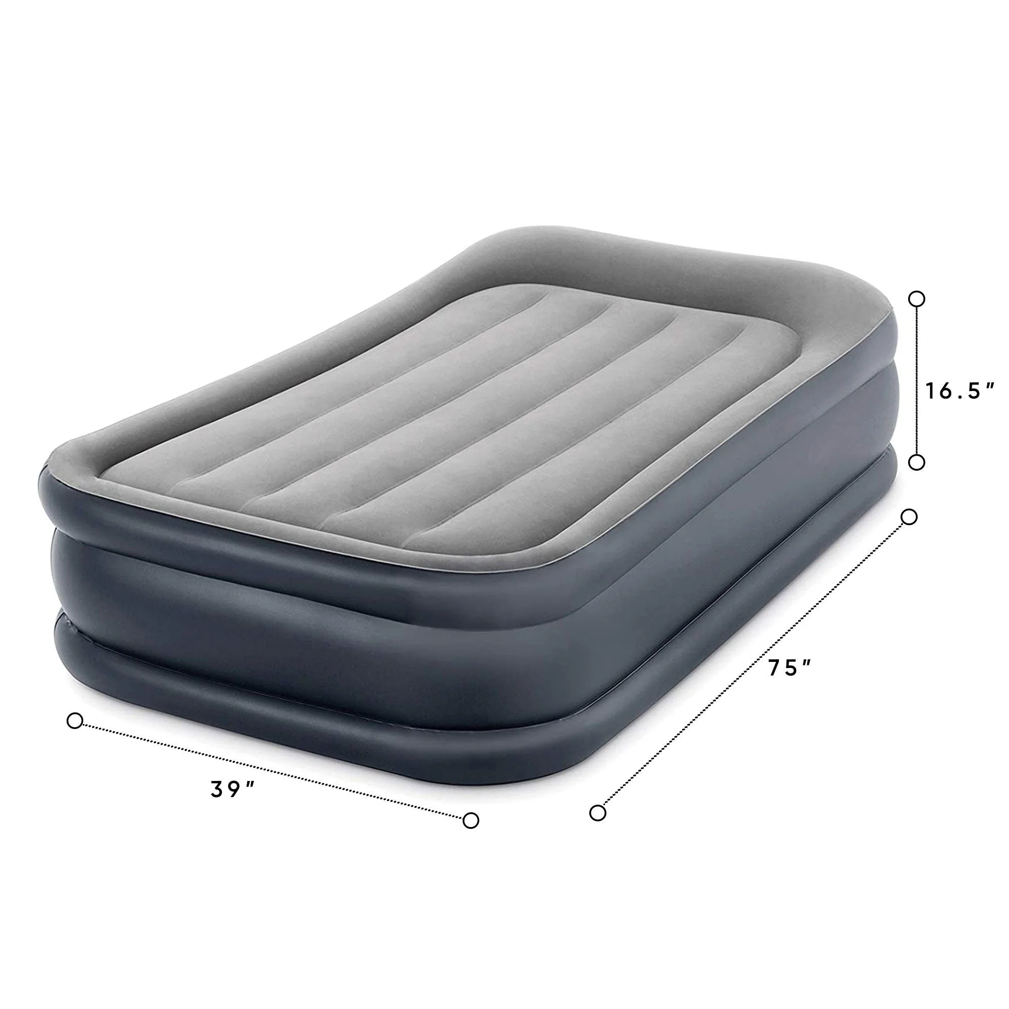Intex Dura Beam Deluxe Pillow Raised Airbed Mattress w/ Built In Pump, Twin, 2 Pack - Image 3