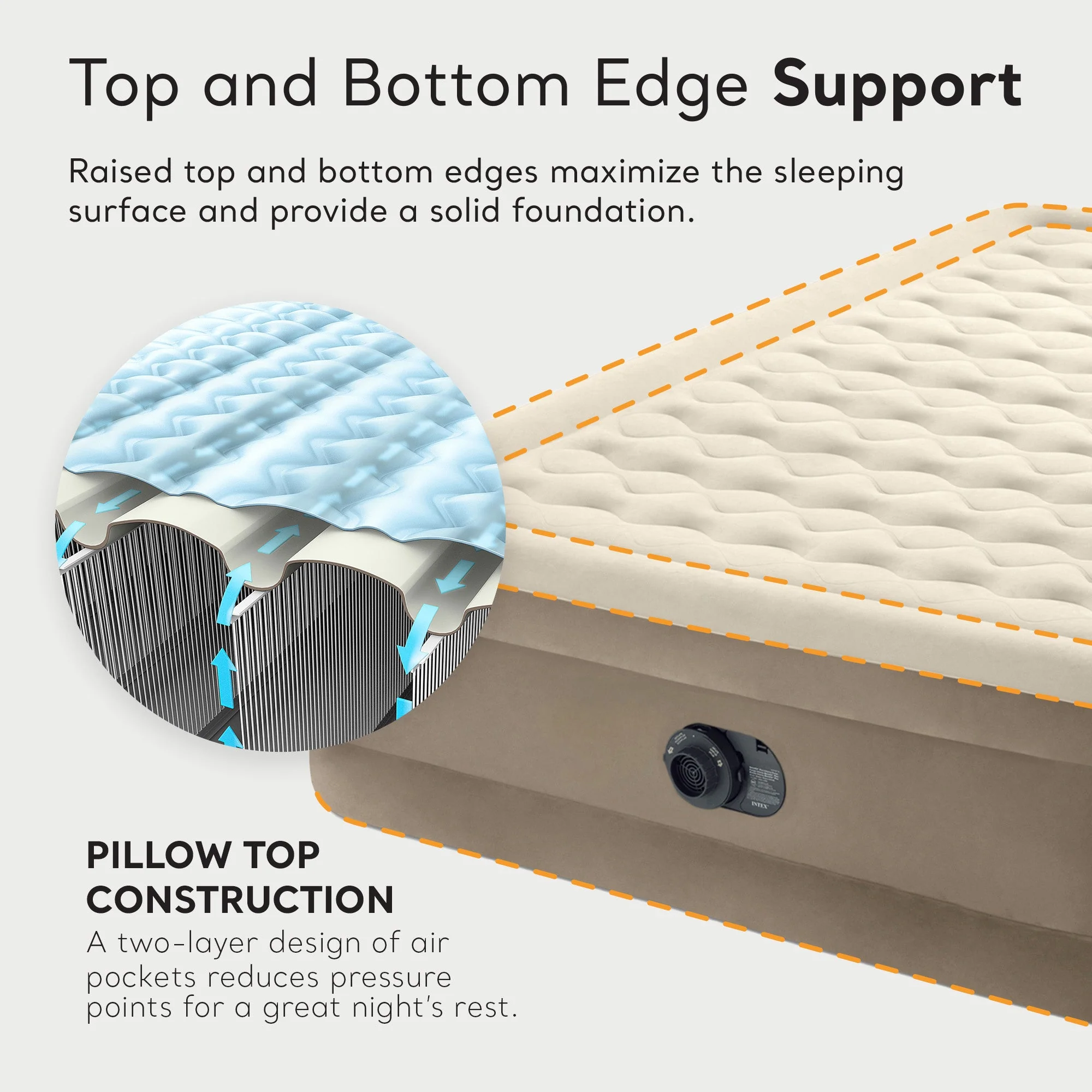 Intex Dura-Beam Deluxe Ultra Plush Air Bed w/Built-in Pump, Queen (2 Pack) - Image 8