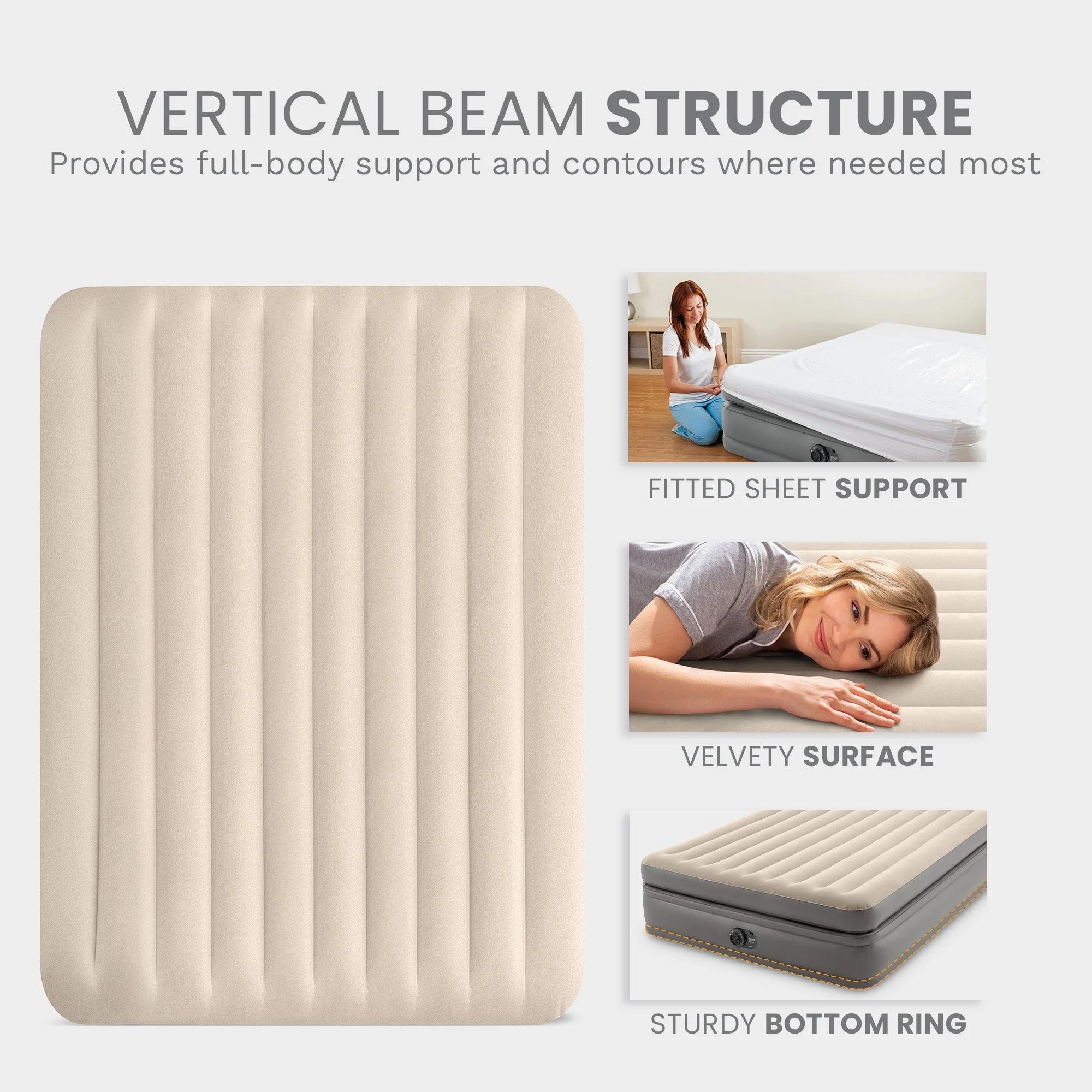 Intex Dura Beam Plus Fiber-Tech Elevated Air Mattress with Built-In Pump, Twin - Image 7