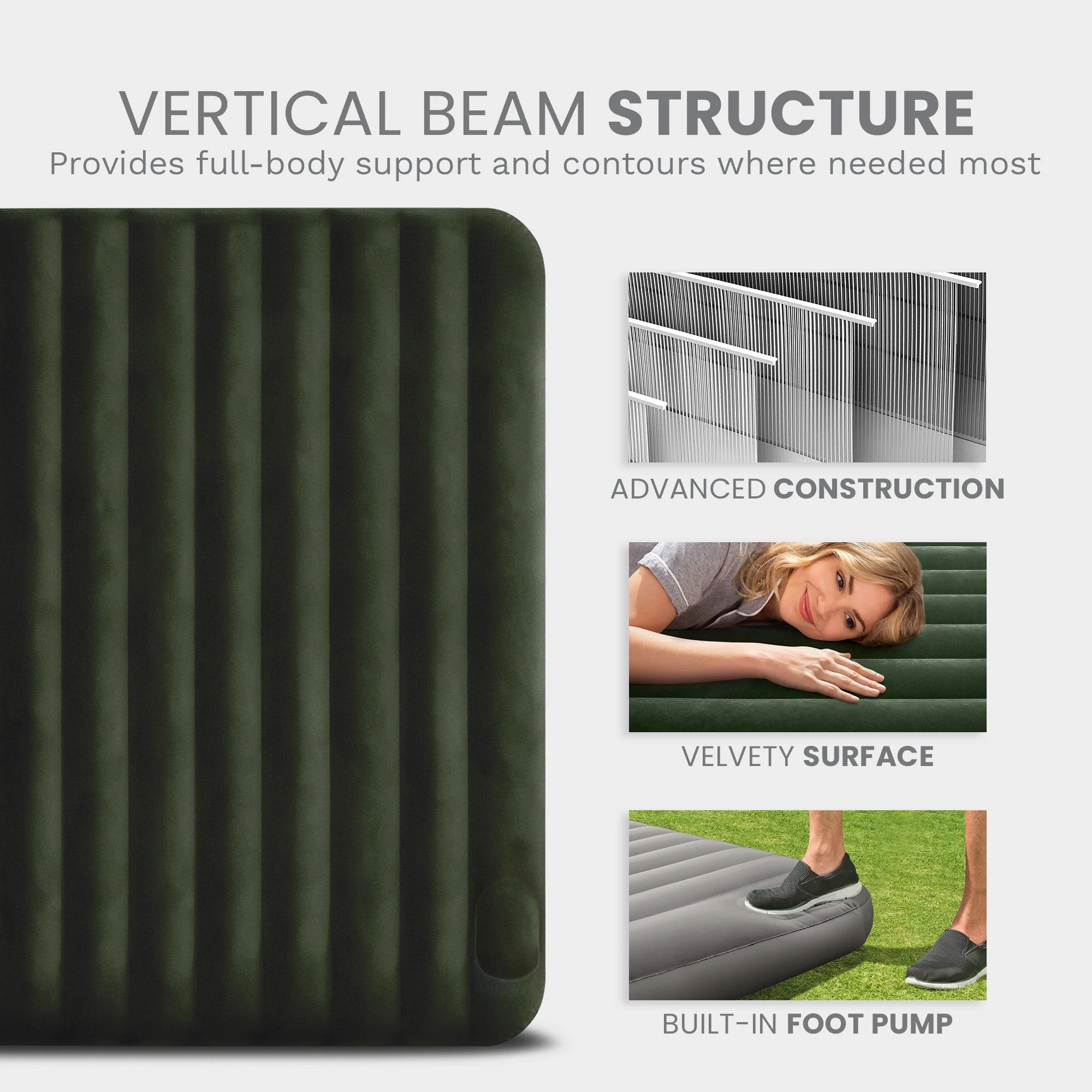 Intex Dura-Beam Standard Series Downy Airbed with Built-In Foot Pump, Twin Size - Image 7