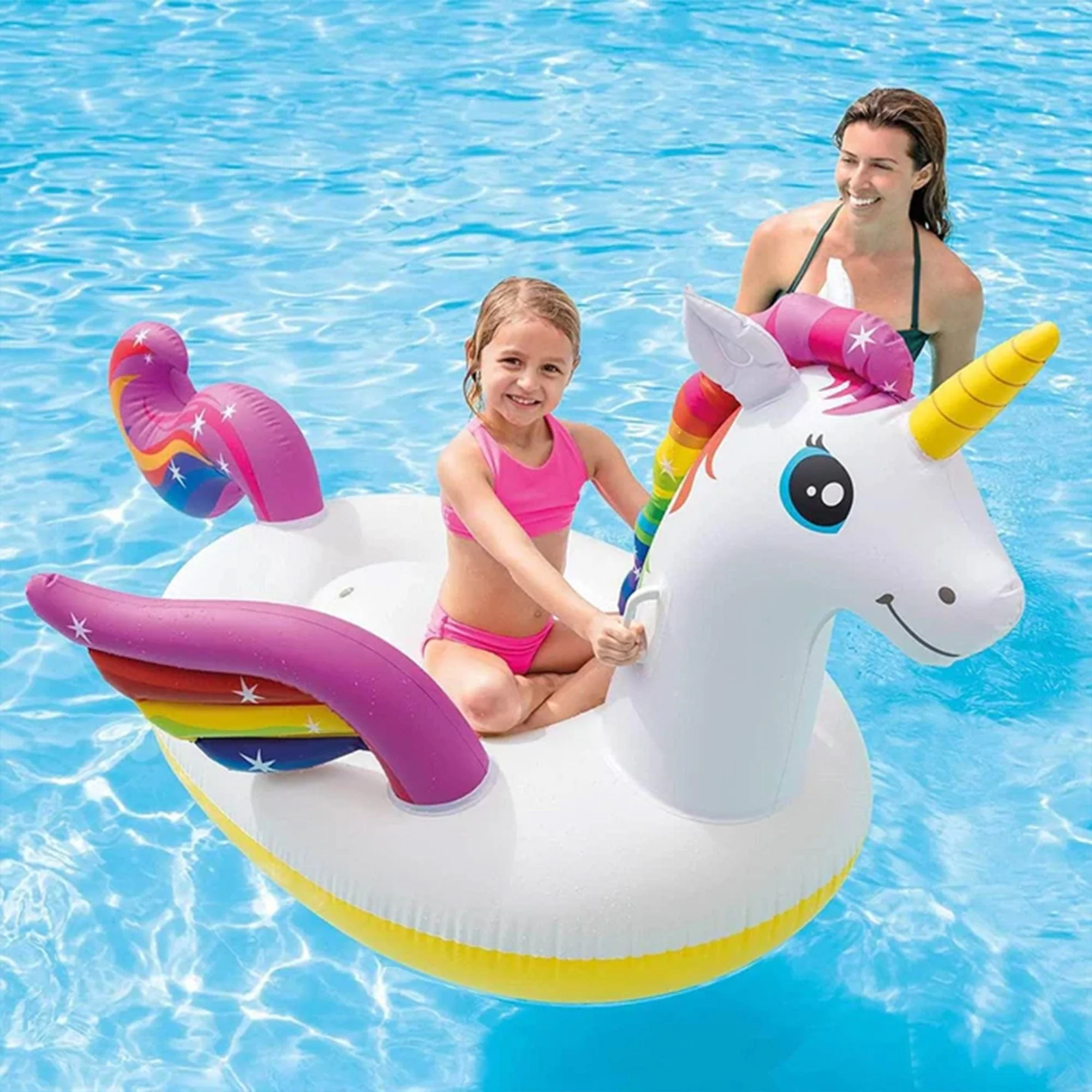 Intex Durable Premium Raft Grade Vinyl Unicorn Inflatable Ride On Pool Float - Image 3
