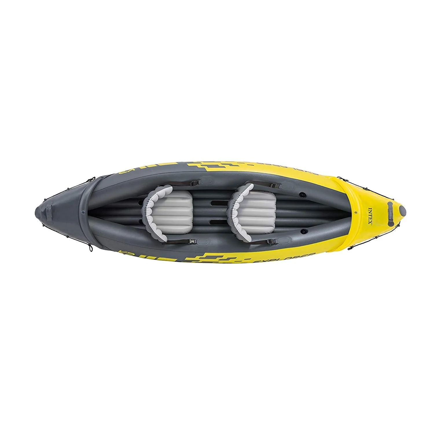 Intex Explorer K2 2 Person Inflatable Kayak Set and Air Pump, Yellow (3 Pack) - Image 4