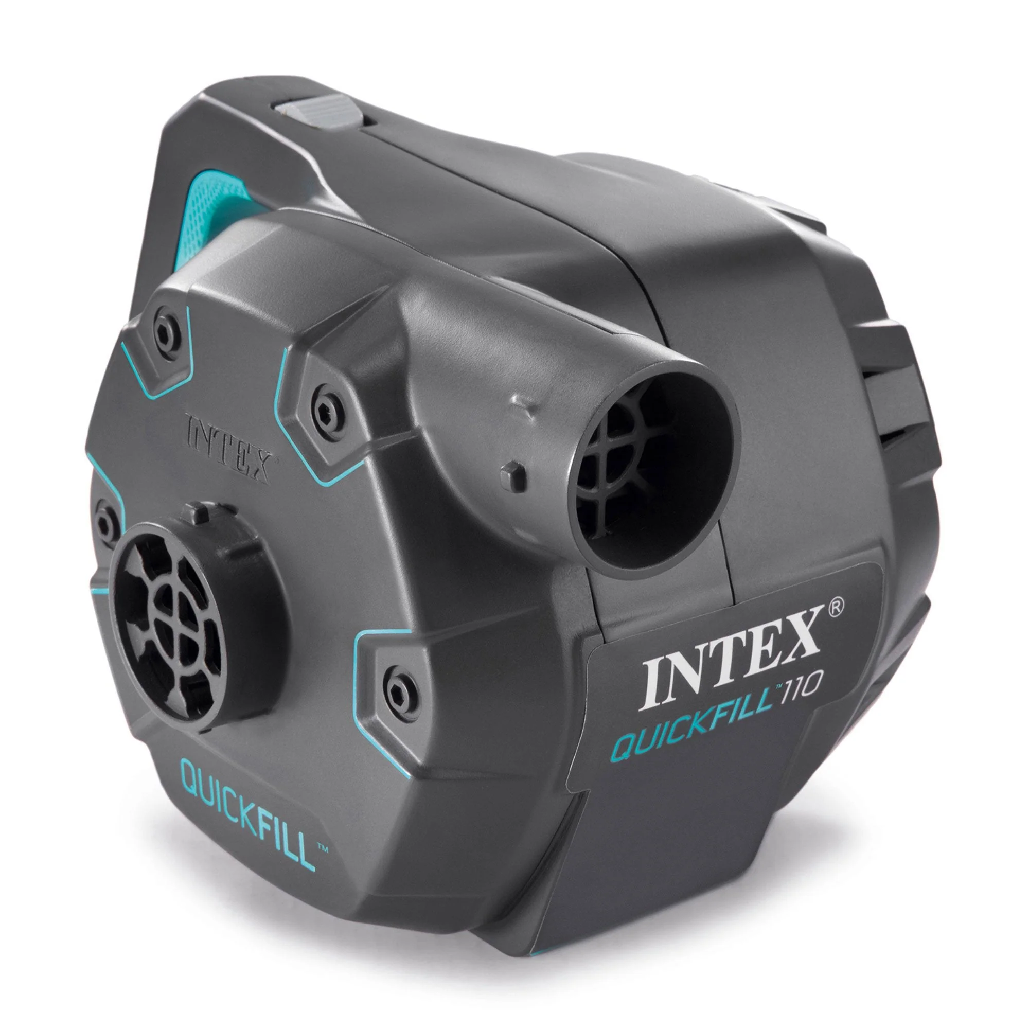 Intex Inflatable Beanless Bag Chair, Grey & Intex 120-Volt  Electric Air Pump - Image 6