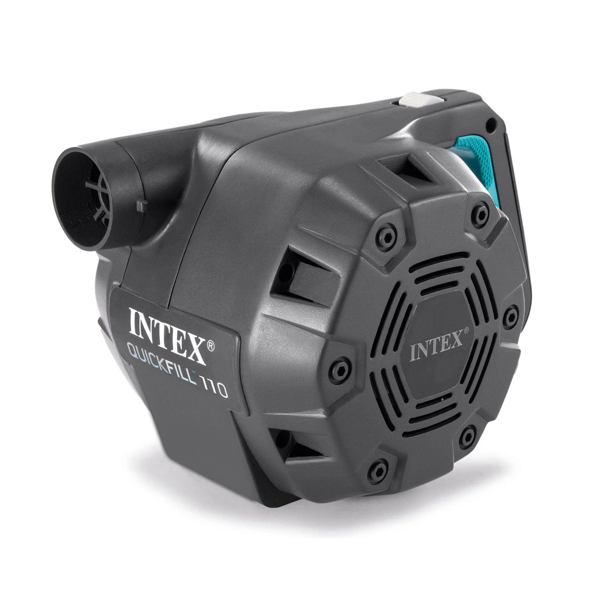 Intex Inflatable Beanless Bag Chair, Grey & Intex 120-Volt  Electric Air Pump - Image 9