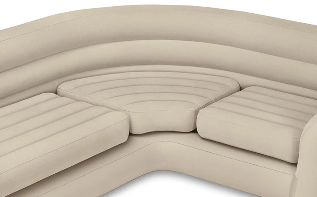 Intex Inflatable Corner Living Room Neutral Sectional Sofa 68575EP (2 Pack) - Image 5