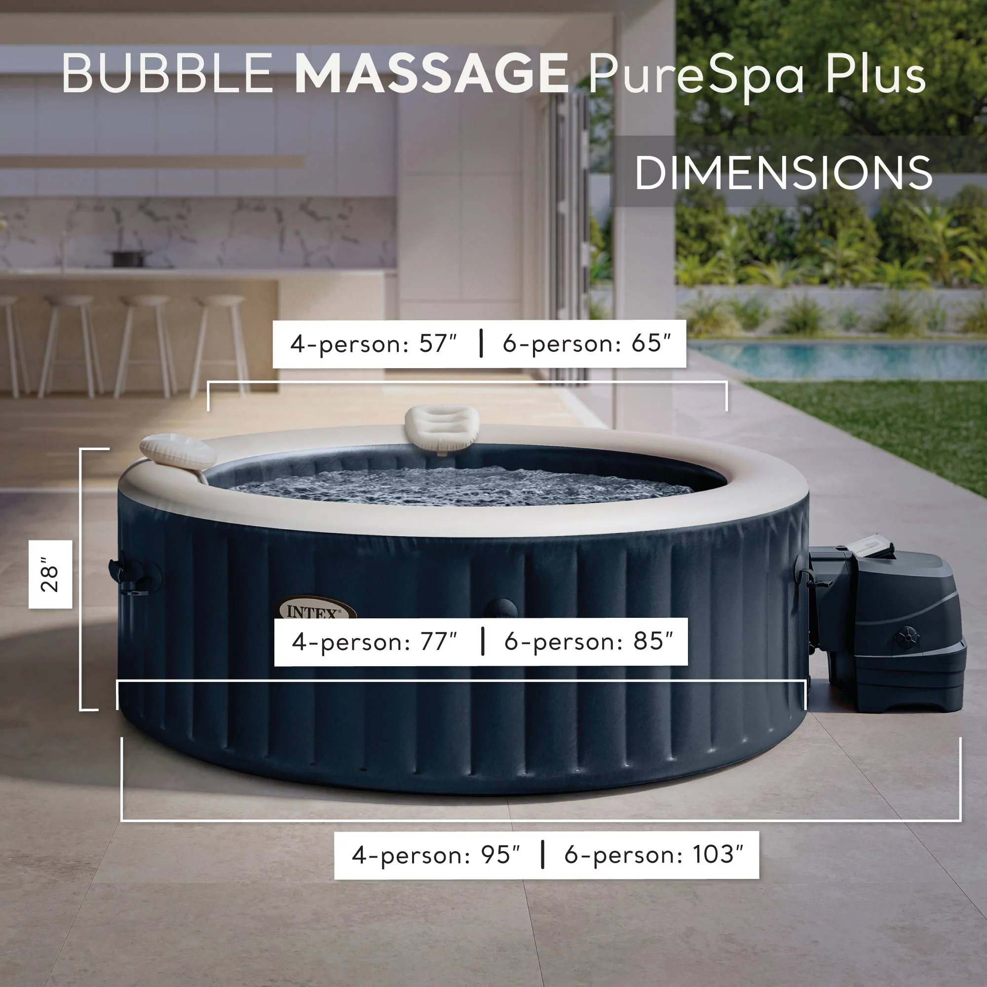 Intex Rechargeable Pool Vacuum Cleaner and Inflatable Hot Tub Bubble Jet Spa - Image 4