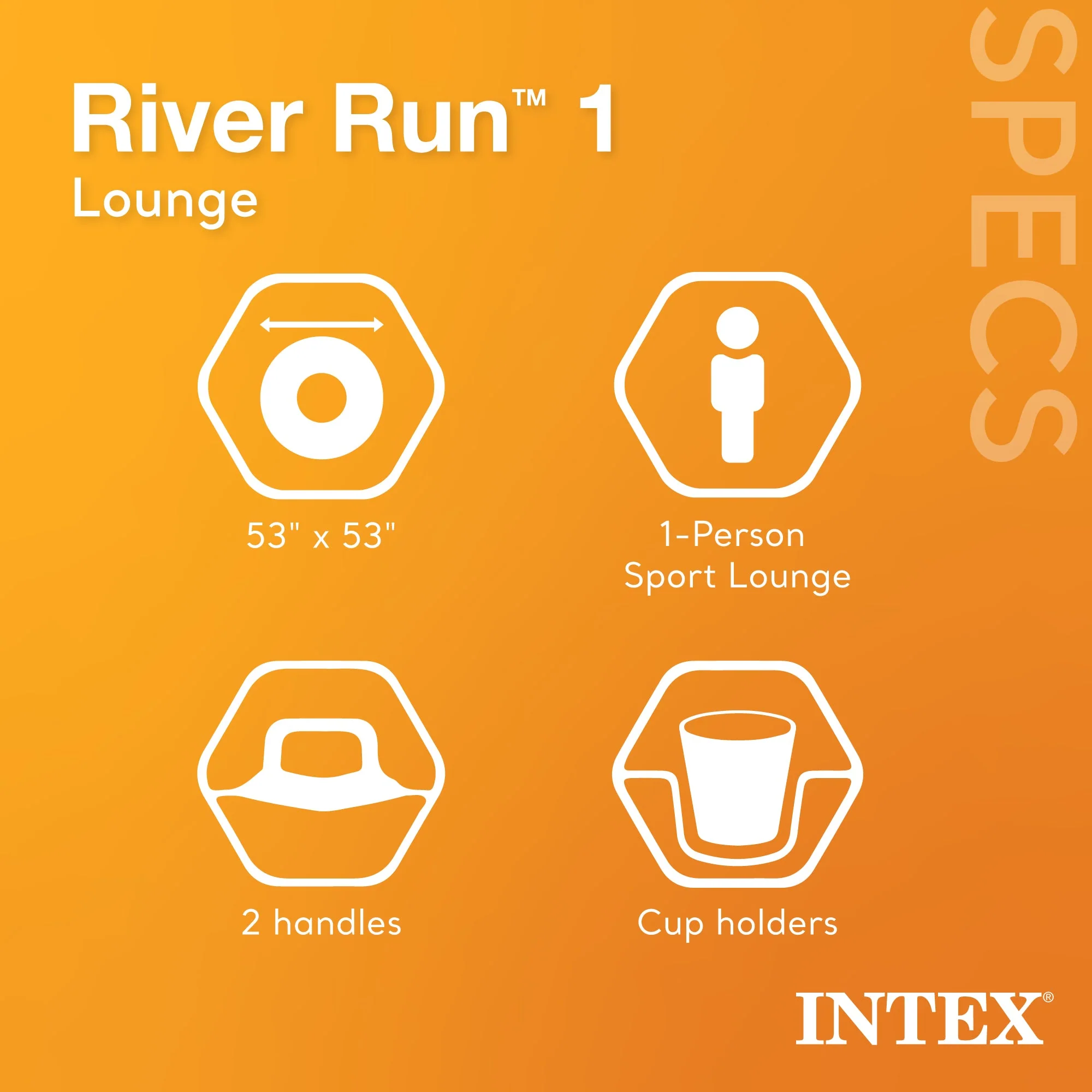 Intex River Run 1 Person Inflatable Floating Tube Lake/Pool/Ocean Raft (5 Pack) - Image 2