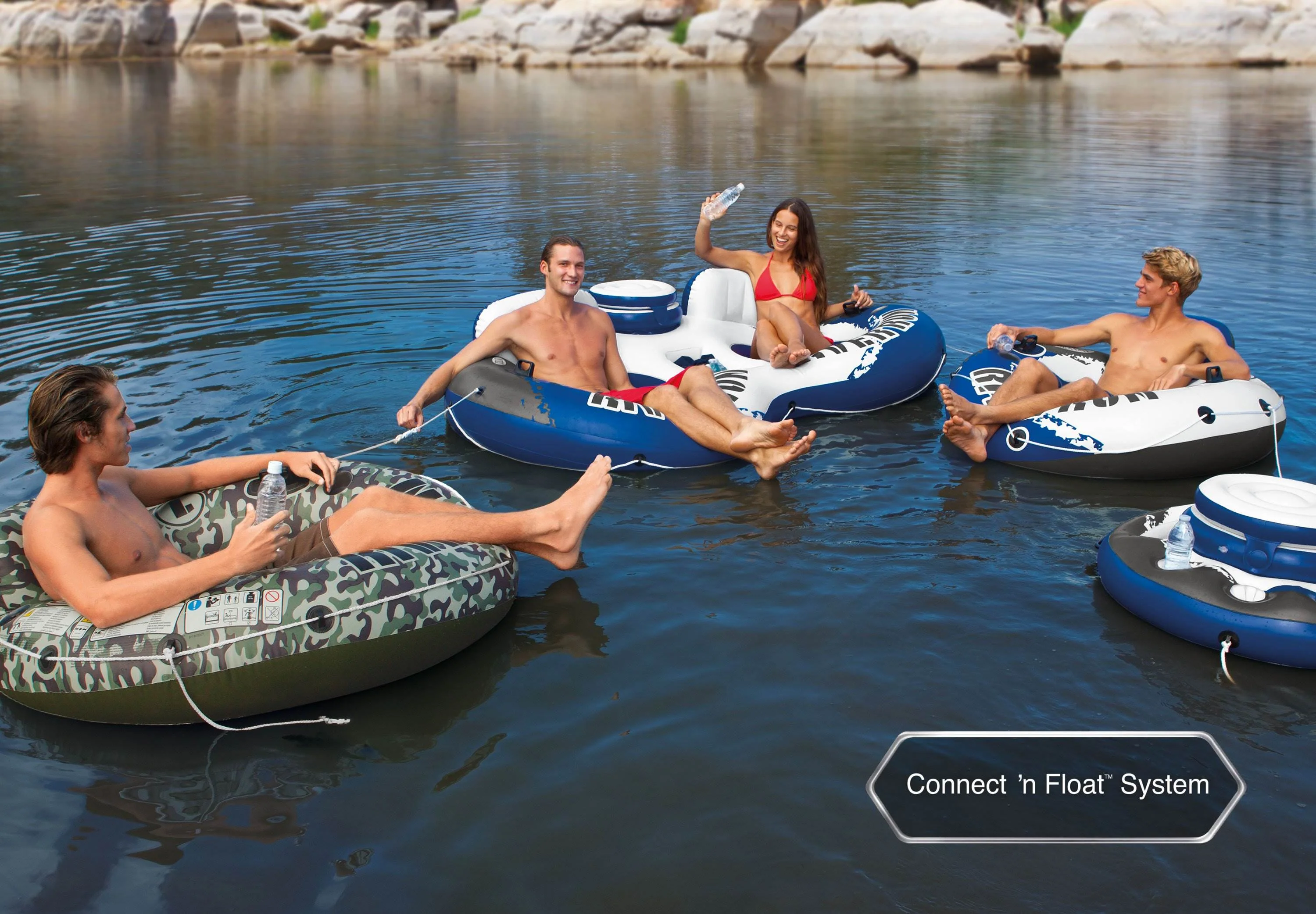 INTEX River Run 2 Inflatable Floating Lounge, 2 Pack & River Run 1 Inflatable - Image 6