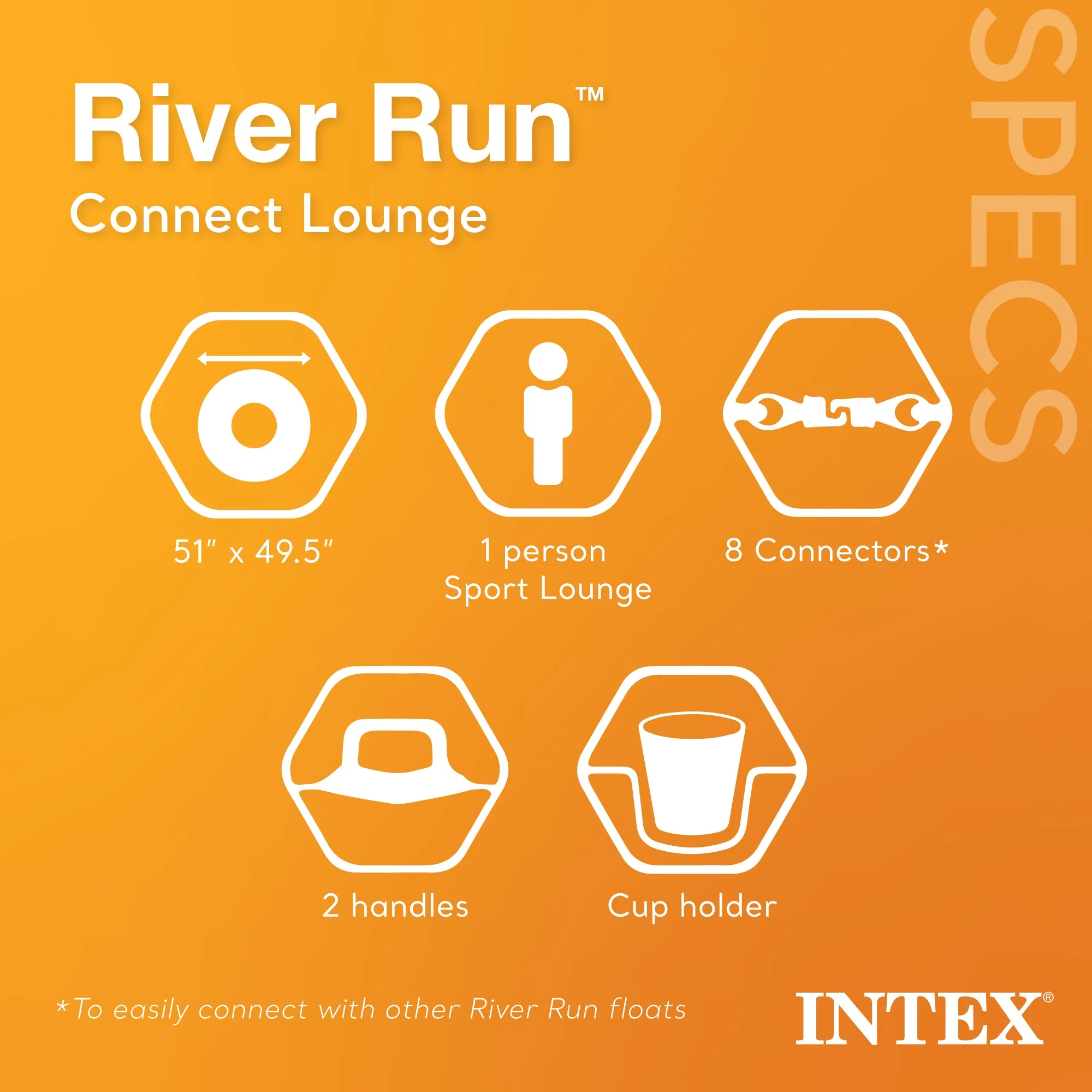 Intex River Run Connect Inflatable Tube (2 Pack) & Mega Chill II Beverage Float - Image 7