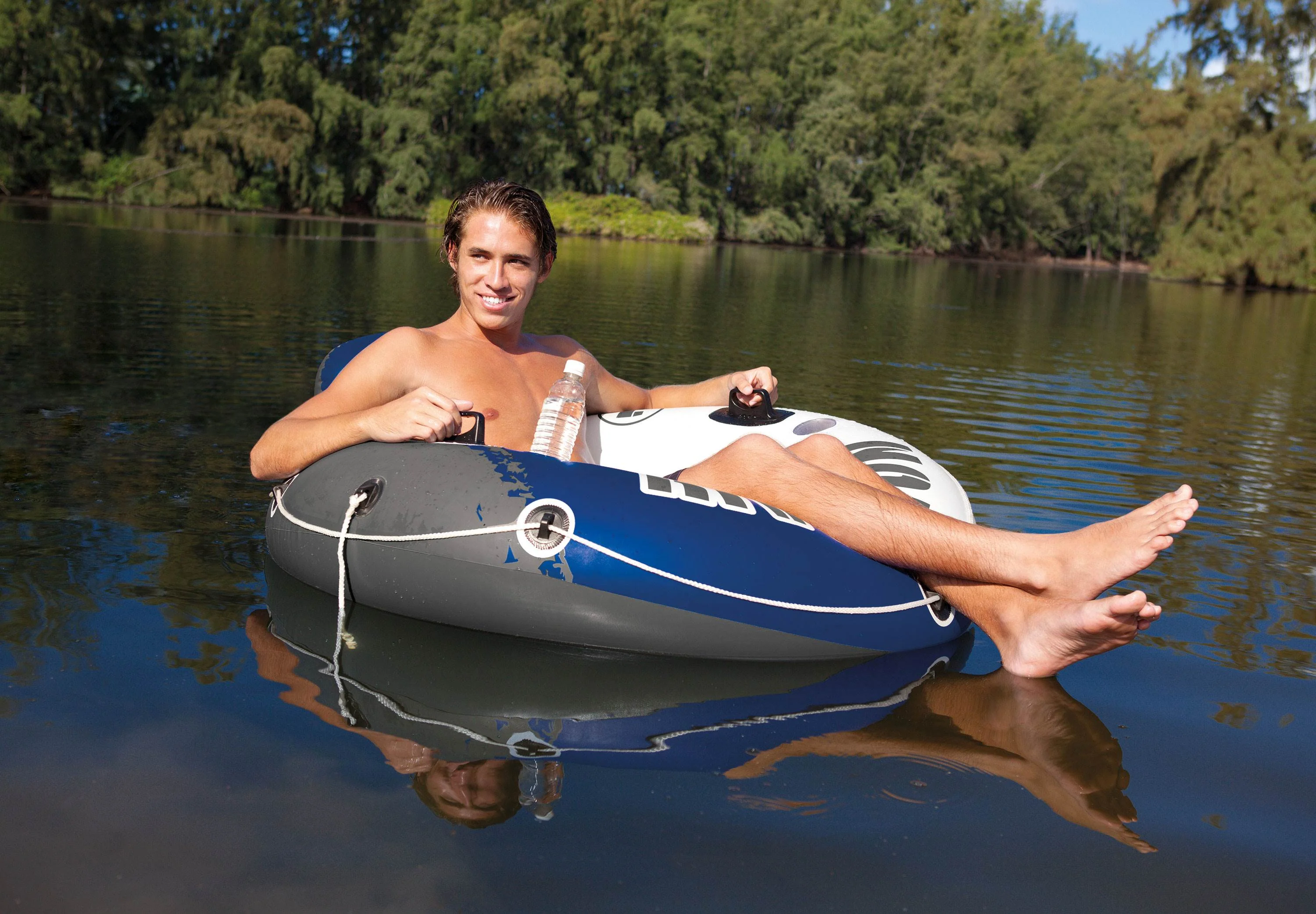 Intex River Run II Inflatable 2 Person Float (2 Pack) with Single Tube (4 Pack) - Image 11