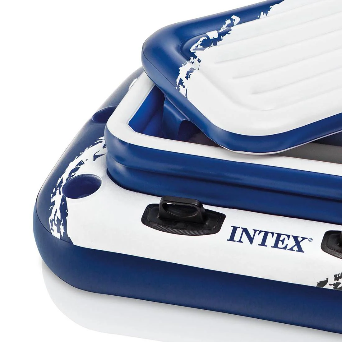 Intex River Run II Inflatable 2 Person Pool Tube Float (2 Pack) w/ Cooler Floats - Image 10