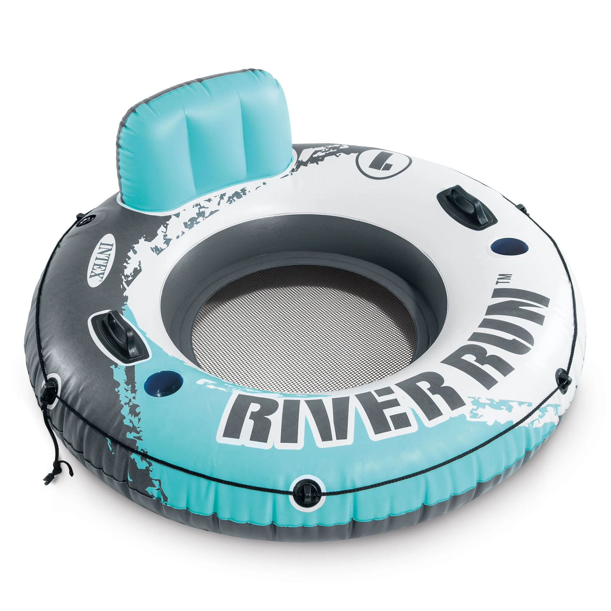 Intex River Run Inflatable 2 Rider River Float w/ Cooler + River Run Single Tube - Image 3