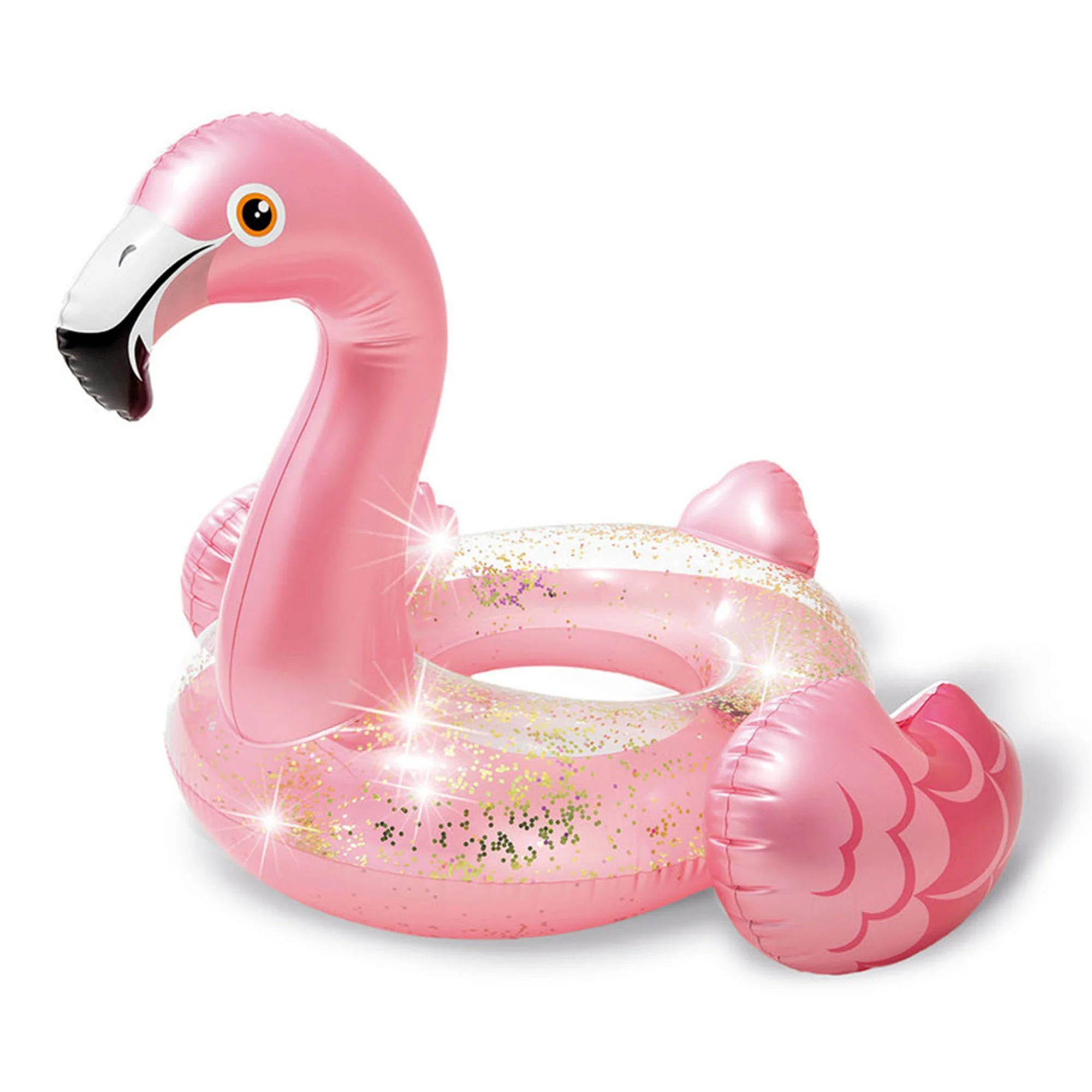 Intex Sparkling Glitter Filled 12 Gauge Vinyl Flamingo Inflatable Pool Swim Tube - Image 2