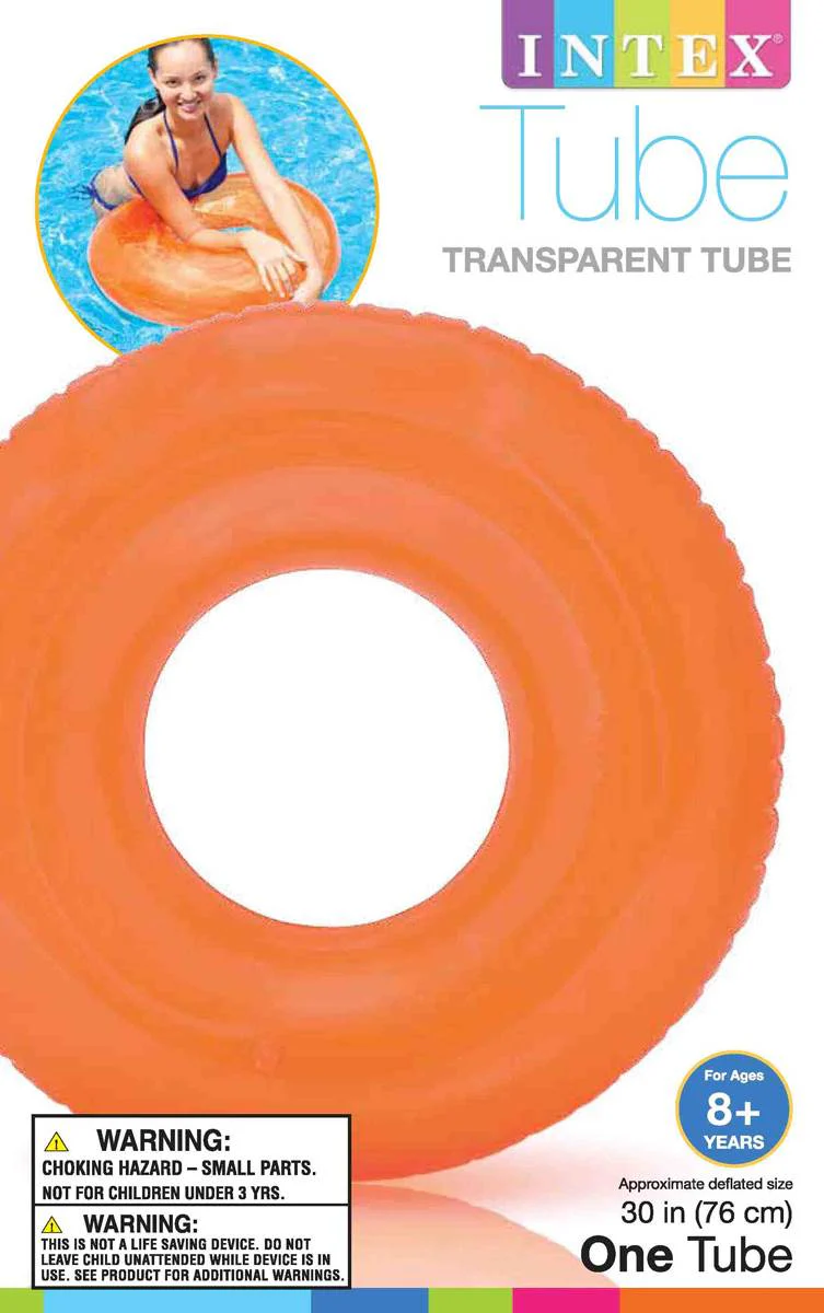 Intex Transparent Inflatable Swimming Pool Tube Raft, Colors May Vary (3-Pack) - Image 8