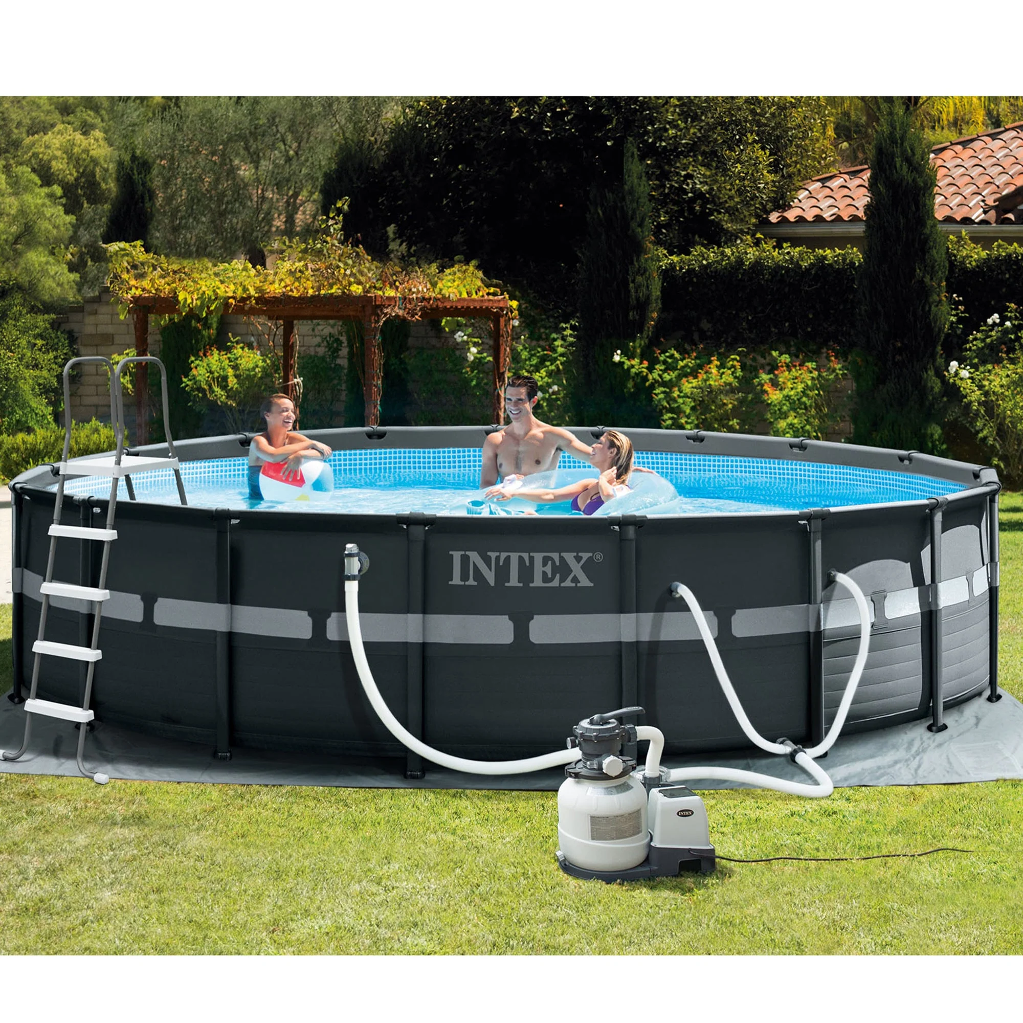 Intex Ultra XTR 18' x 52" Above Ground Outdoor Pool Set with Pump & Robot Vacuum - Image 12