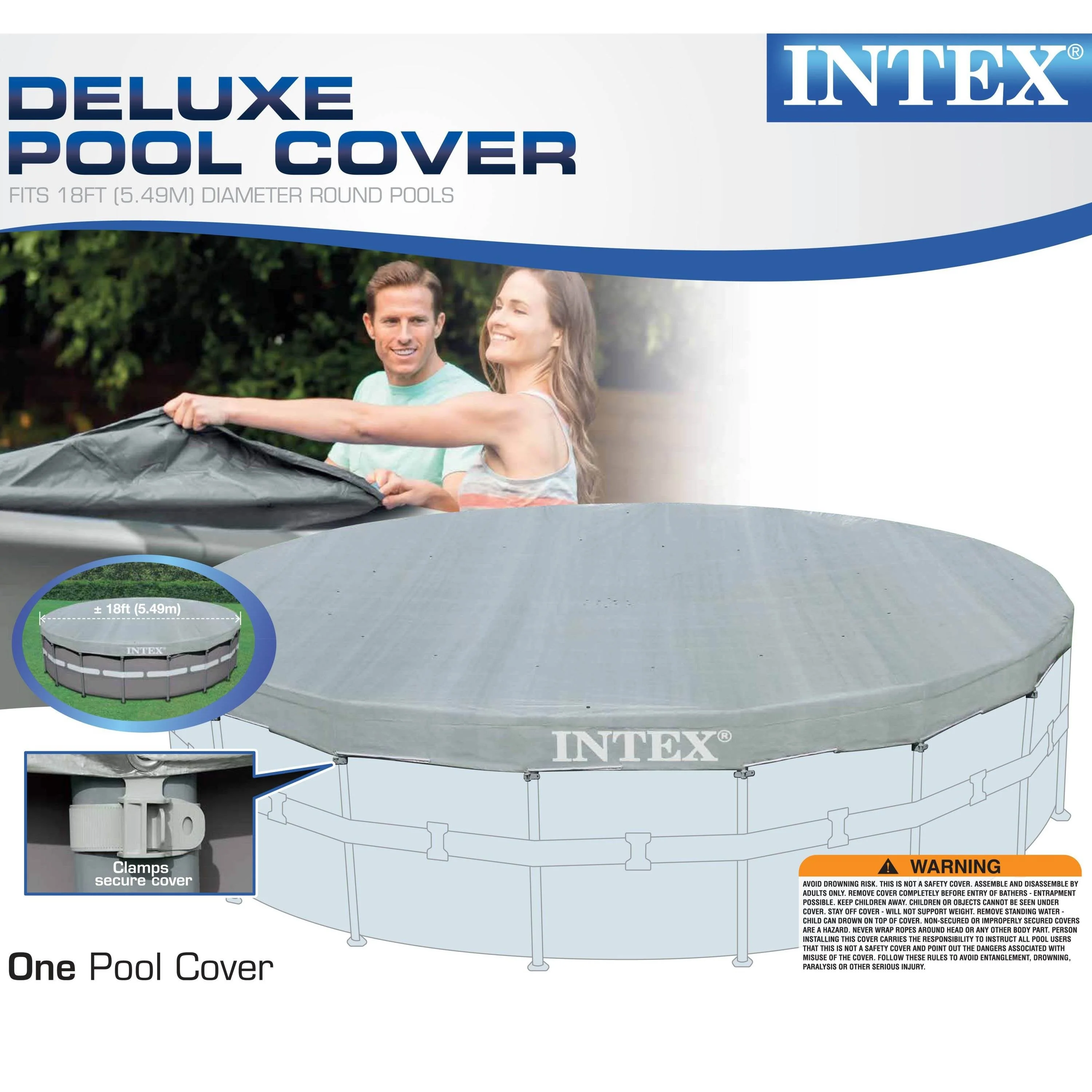 Intex UV Resistant Deluxe Debris Cover 18' Ultra Frame Swimming Pools (2 Pack) - Image 7