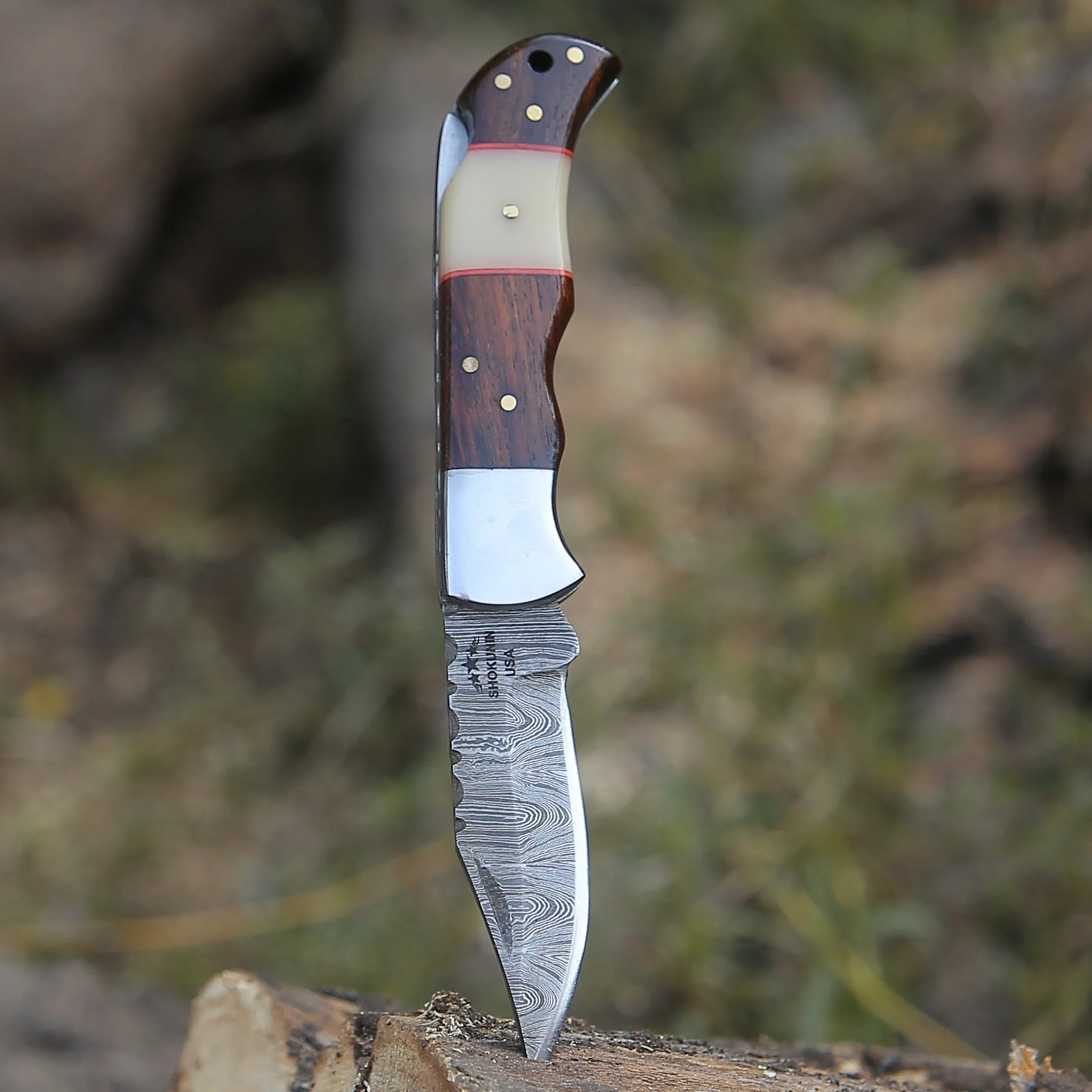Ironclad Pocket Knife with Rosewood & Bone Scales - Image 4