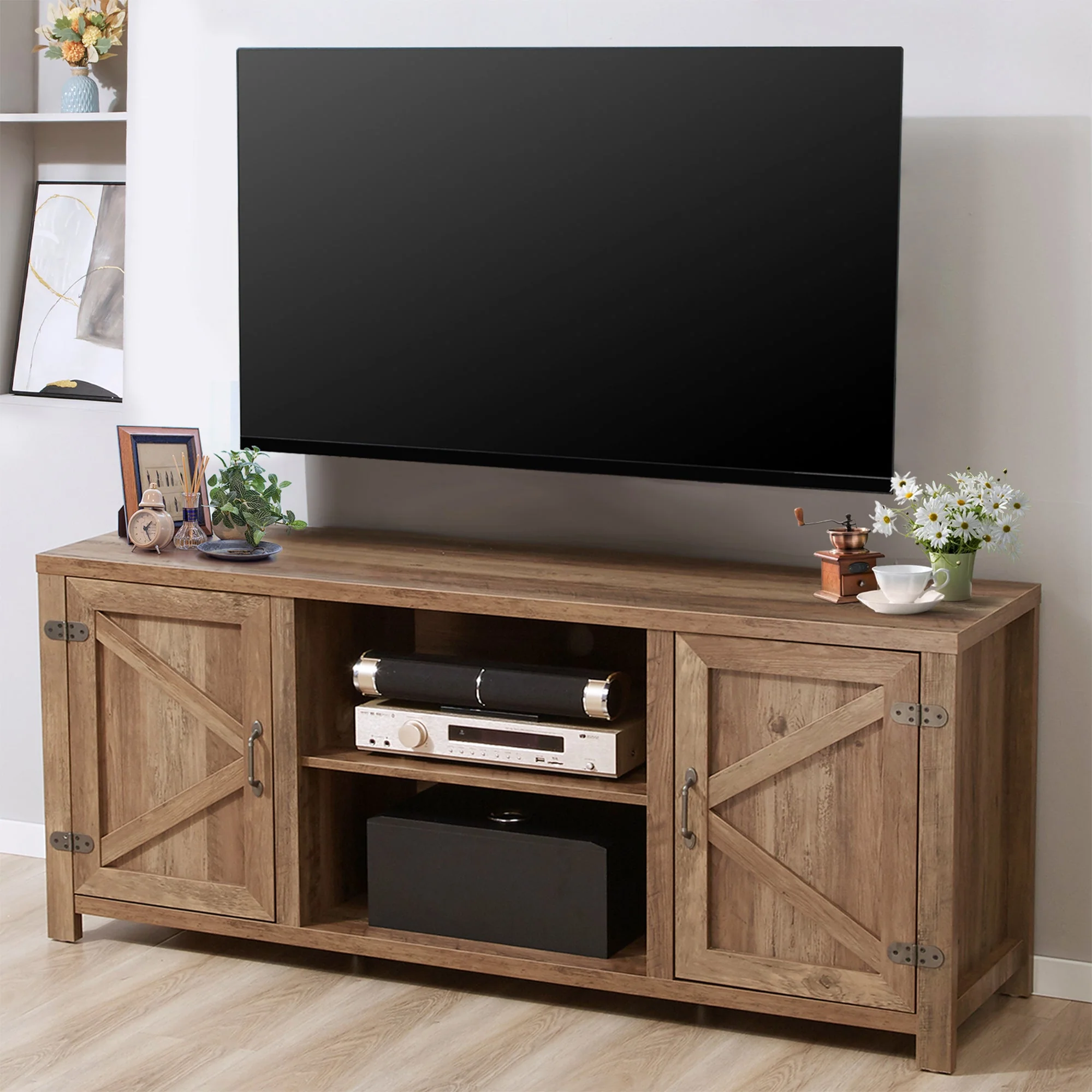 JOMEED 55 Inch TV Console Stand Table Storage Cabinet Media Entertainment Center - Image 11