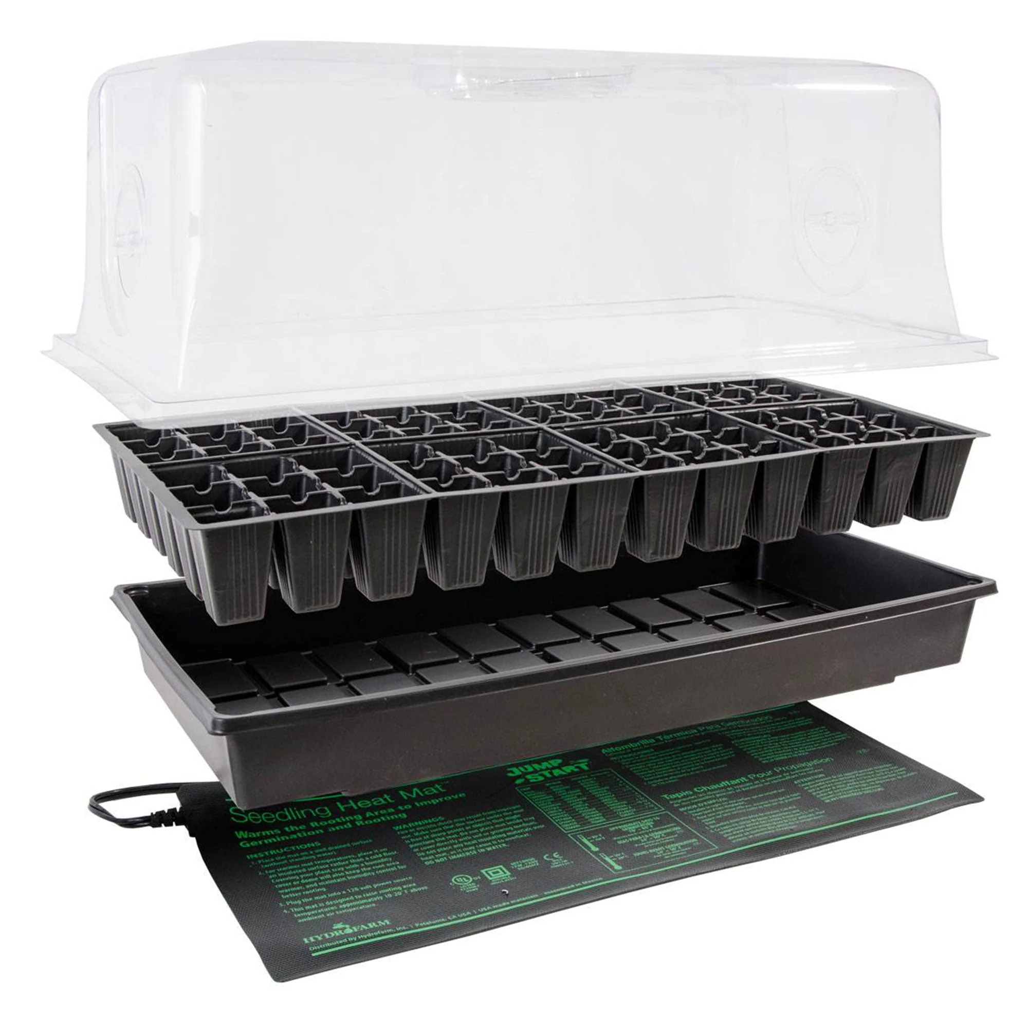 Jump Start Germination Hot House with Heat Mat Hydroponic Flower Grow (2 Pack) - Image 3