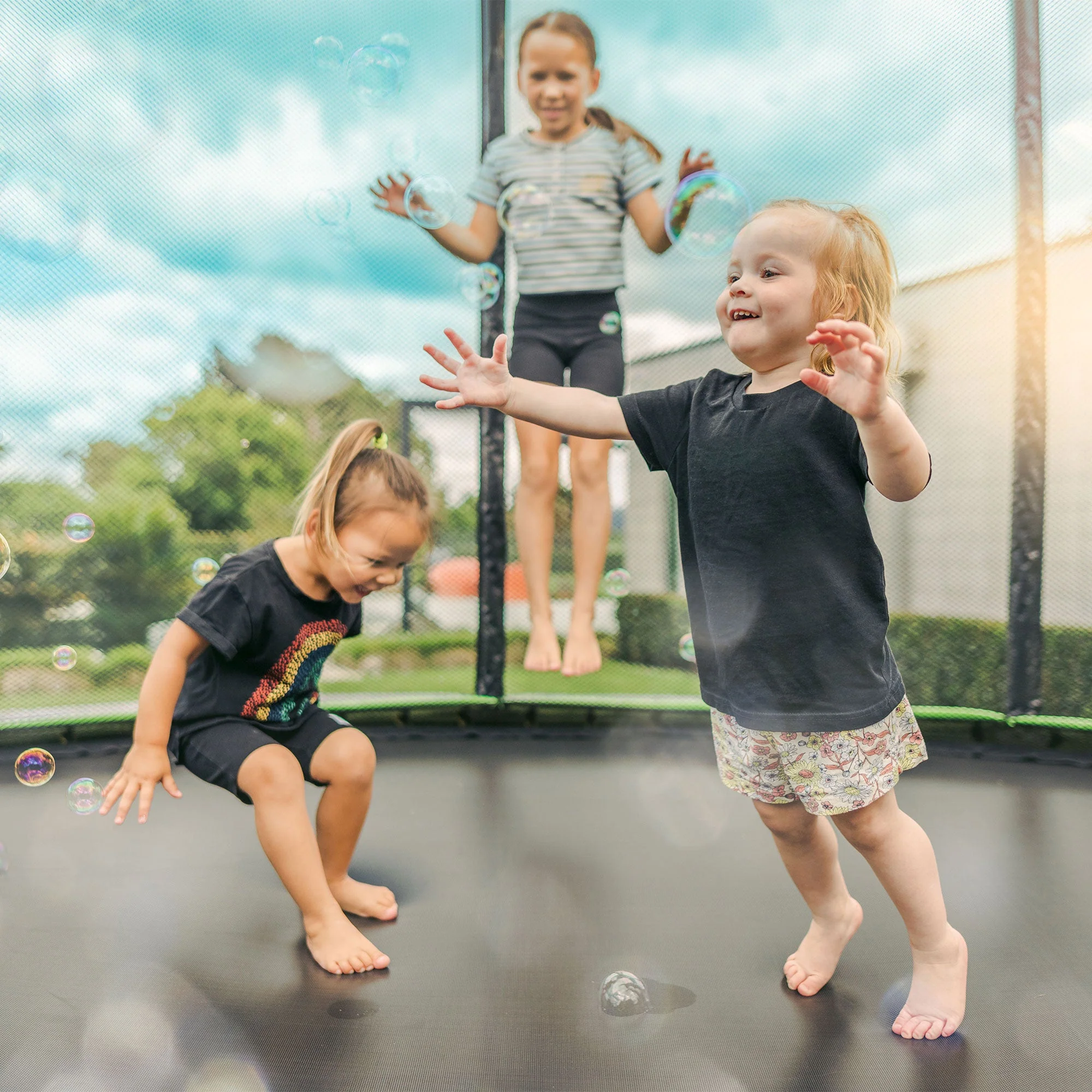 JumpFlex HERO 14' Trampoline for Kids Outdoor Play Equipment with Net & Ladder - Image 12