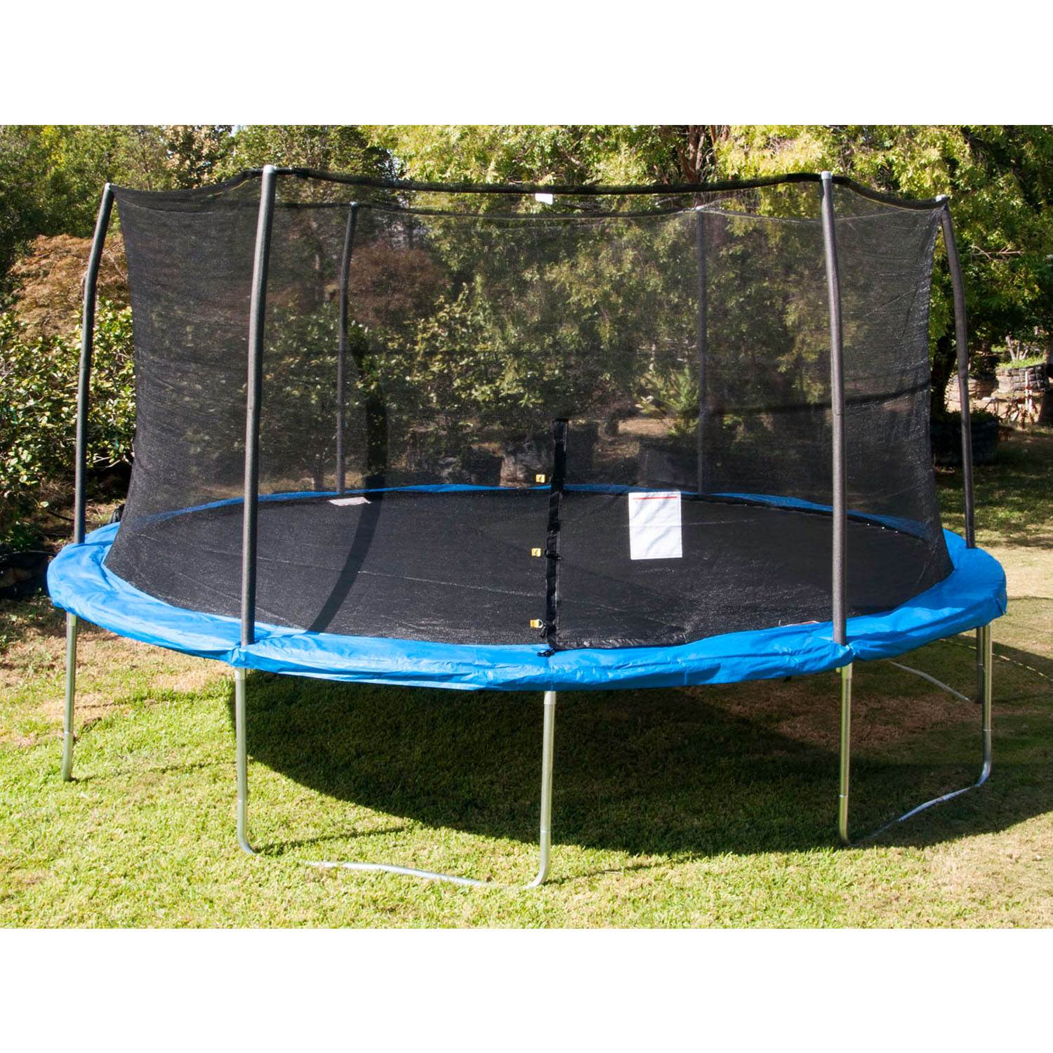 JumpKing JK15VC2 15 Foot Outdoor Trampoline & Safety Net Enclosure Kit, Blue - Image 2