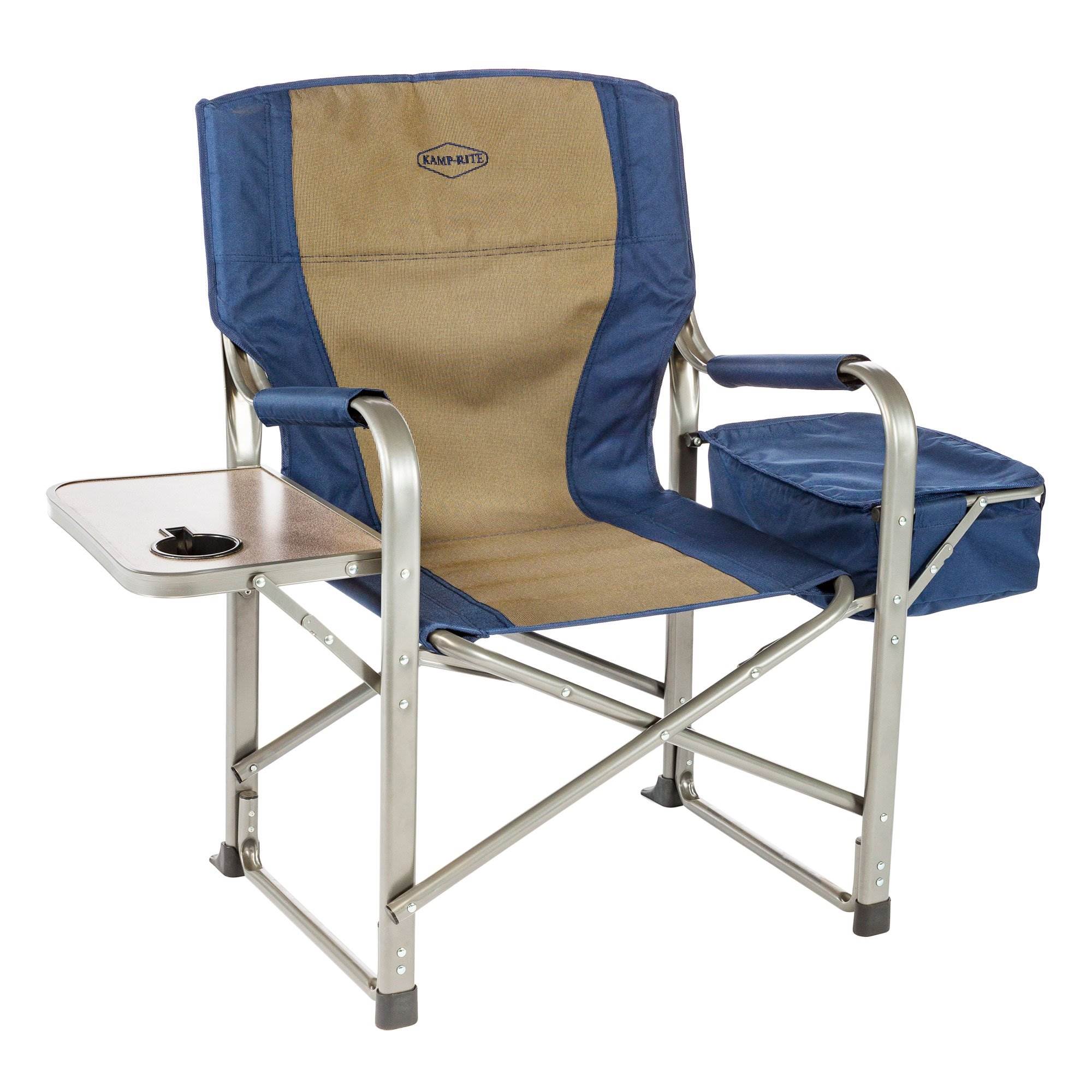 Kamp-Rite Folding Camping Director's Chairs with Side Tables and Built In Cooler - Image 2