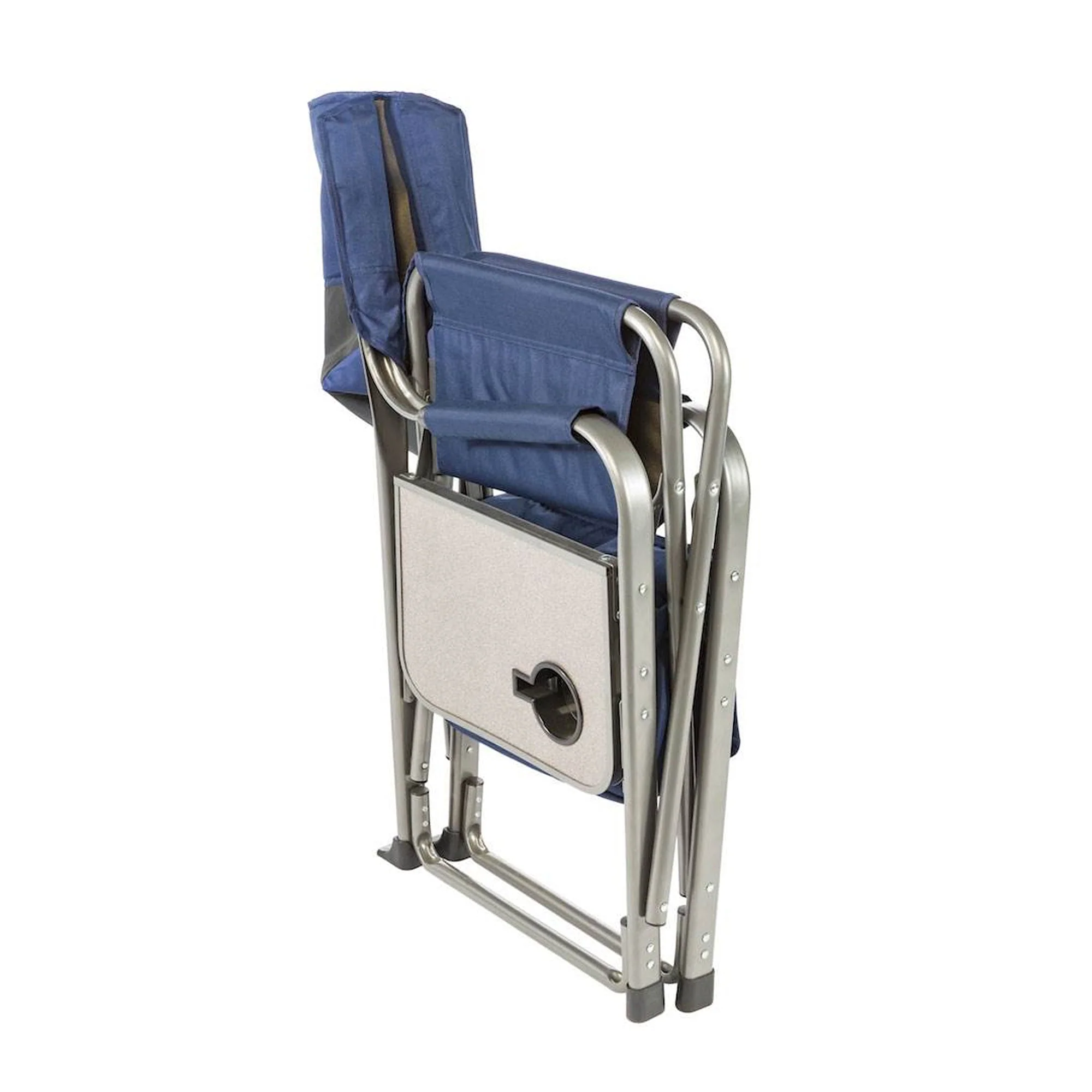 Kamp-Rite Portable Director's Chair w/Cooler, Cup Holder, & Side Table, Navy/Tan - Image 6