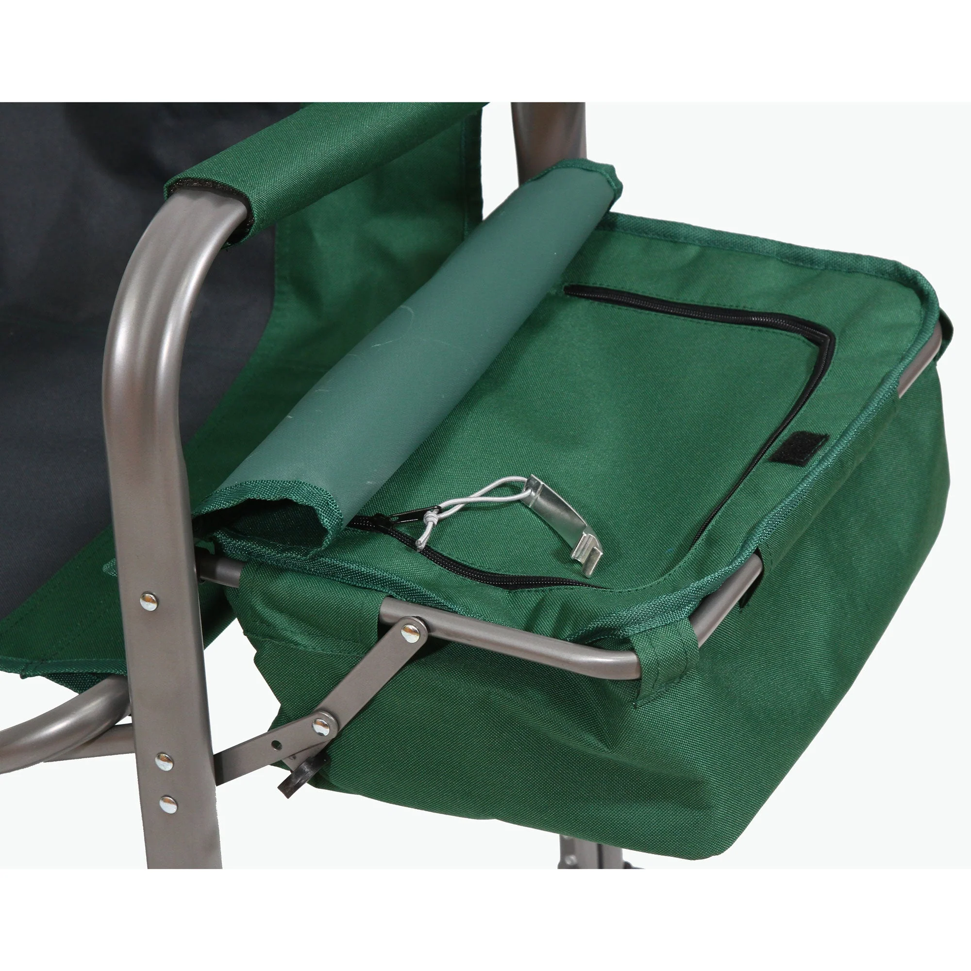 Kamp-Rite Portable Director's Chair with Cooler, Cup Holder, & Side Table, Green - Image 7
