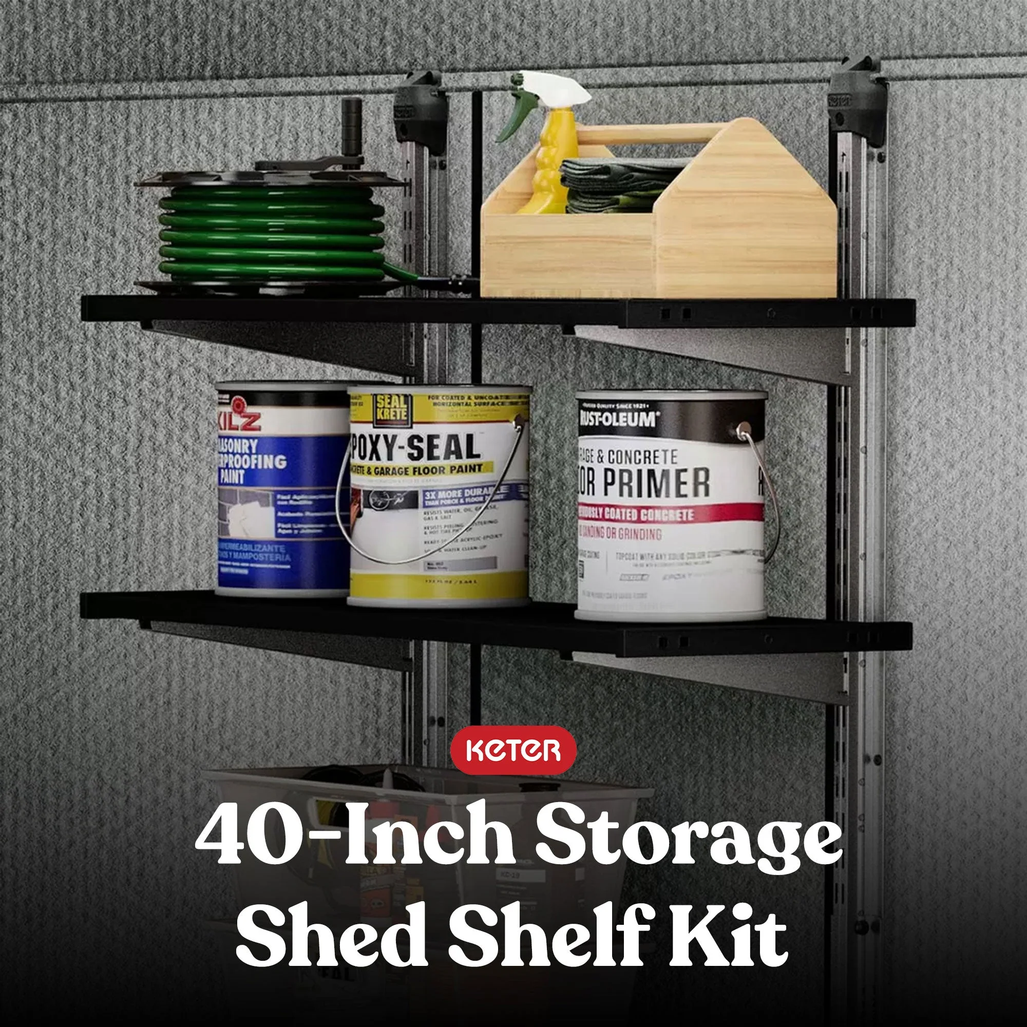 Keter Manor 6x8 Foot Outdoor Garden Storage Shed with 40 Inch Steel Shelf Kit - Image 8