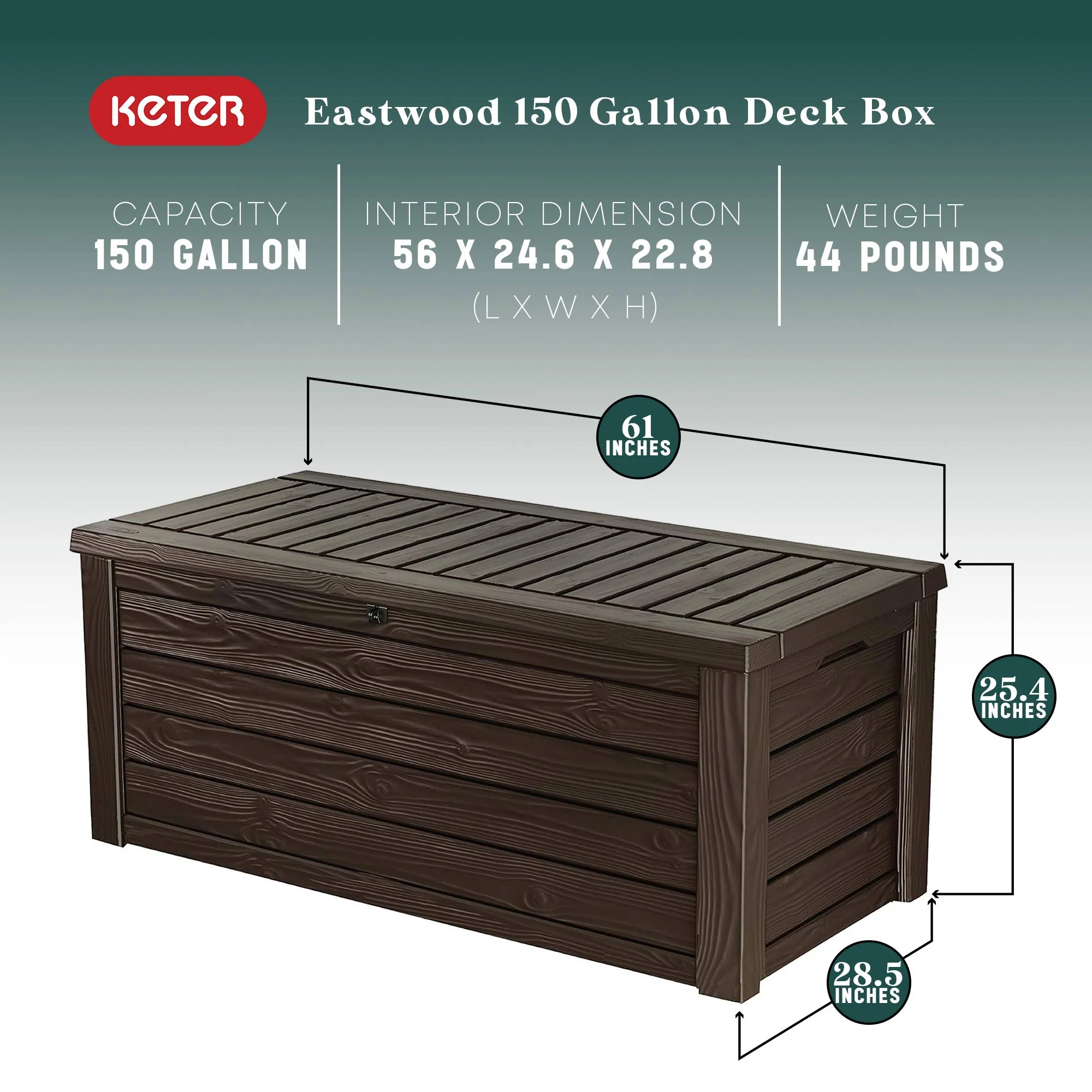 Keter Unity 40 Gal Grilling Bar Cart with Westwood 150 Gal Storage Deck Box - Image 6