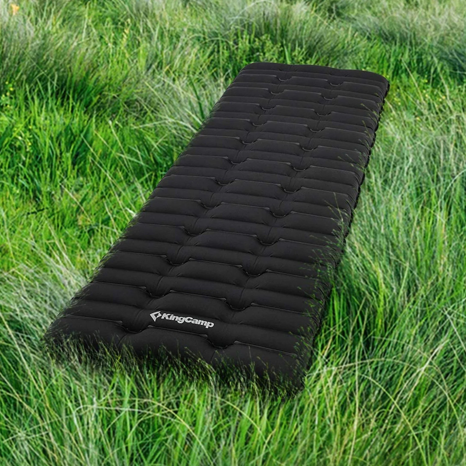 KingCamp 74.8 x 24.8 Inch Outdoor Waterproof Inflatable Sleeping Pad, Black - Image 8