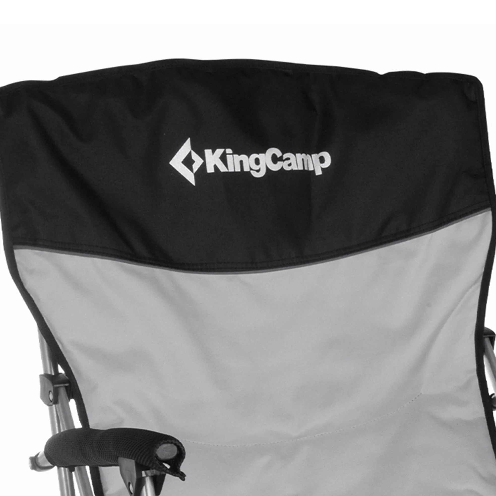 KingCamp Padded Outdoor Camping Lounge Chair with Cupholder & Pocket, Black/Grey - Image 3