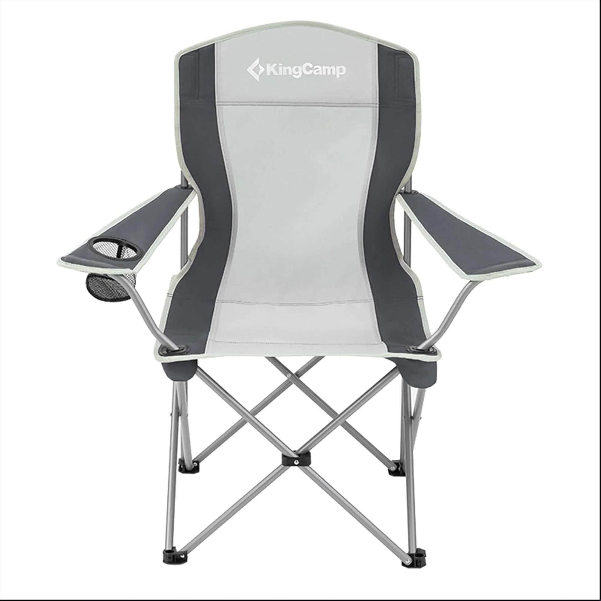KingCamp Portable Folding Chair with Mesh Cup Holder and Carry Bag, Black/Gray (2 Pack) - Image 7