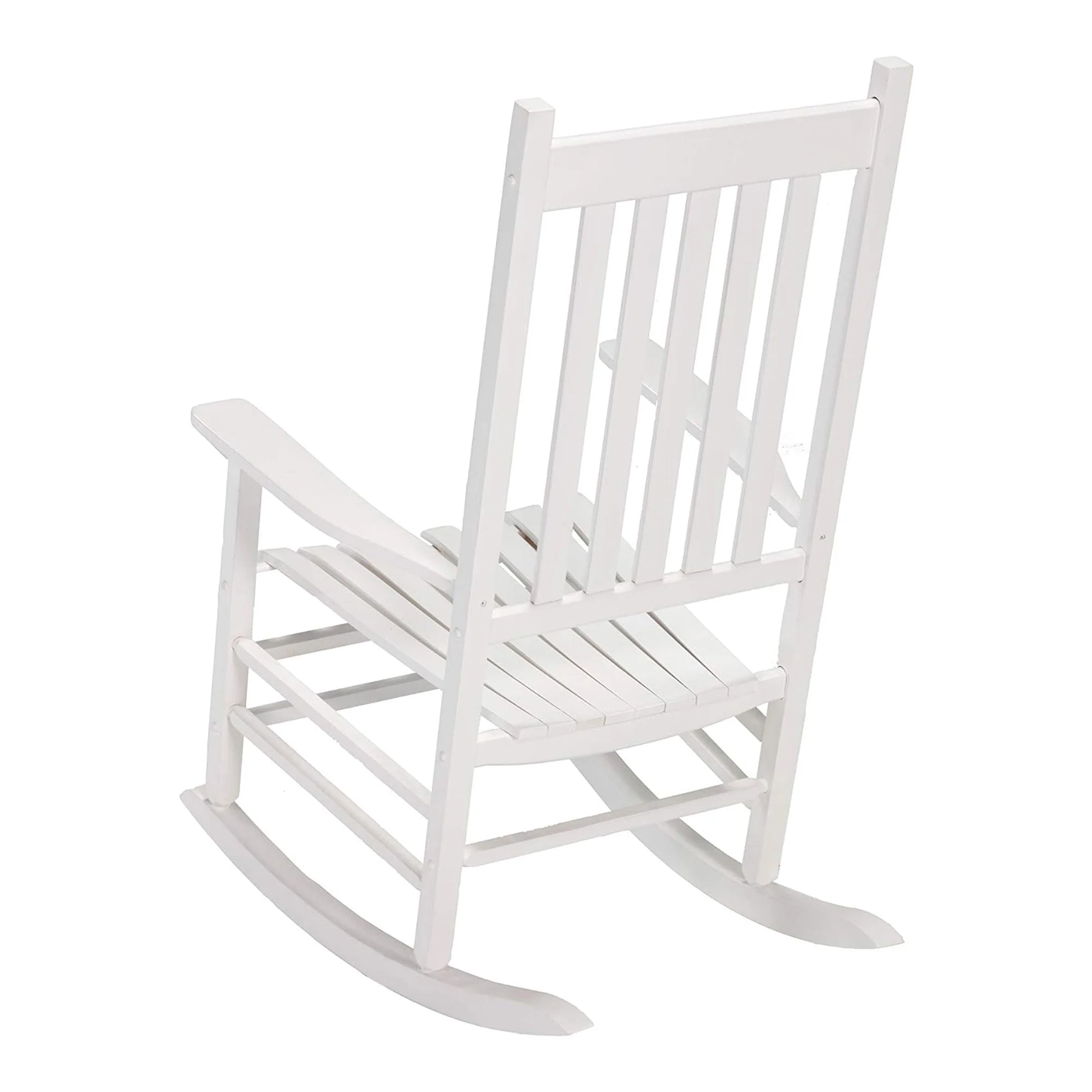 Knollwood Mission Style Timeless Kiln-dried Hardwood Porch Rocking Chair, White - Image 6