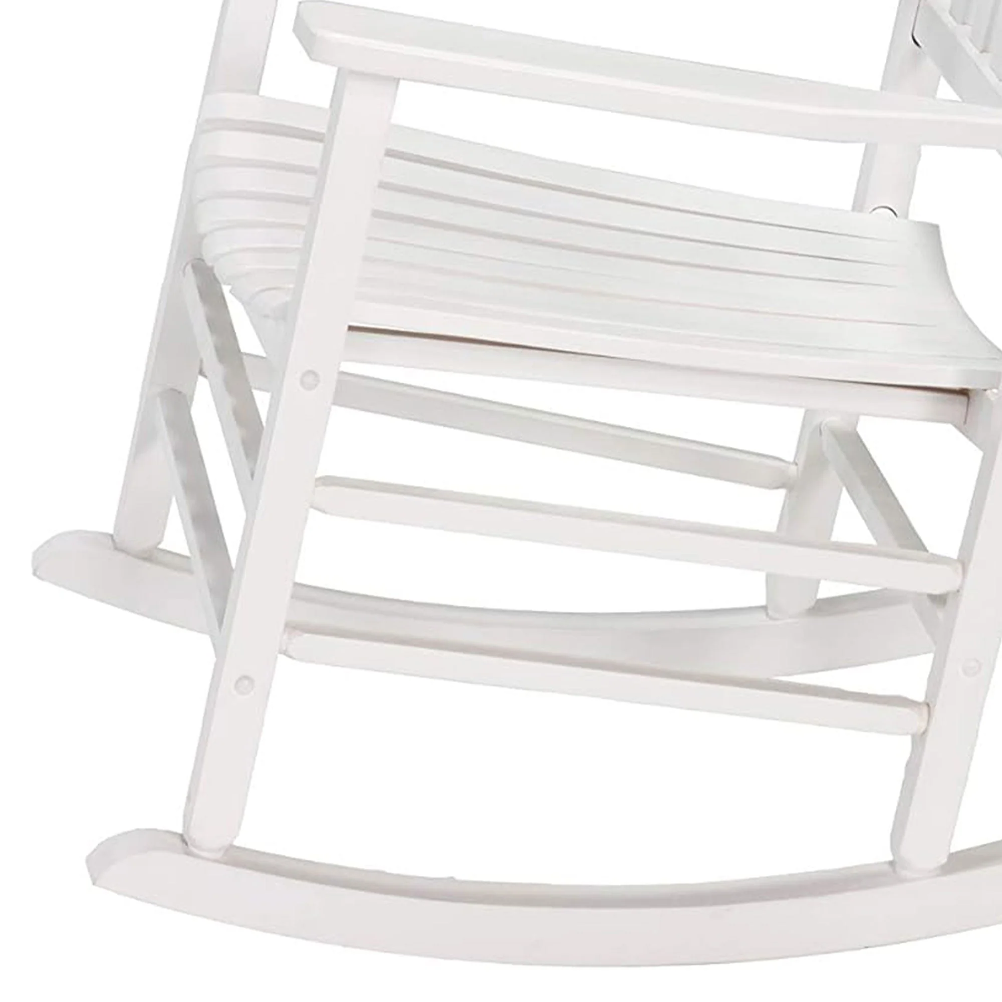 Knollwood Mission Style Timeless Kiln-dried Hardwood Porch Rocking Chair, White - Image 7