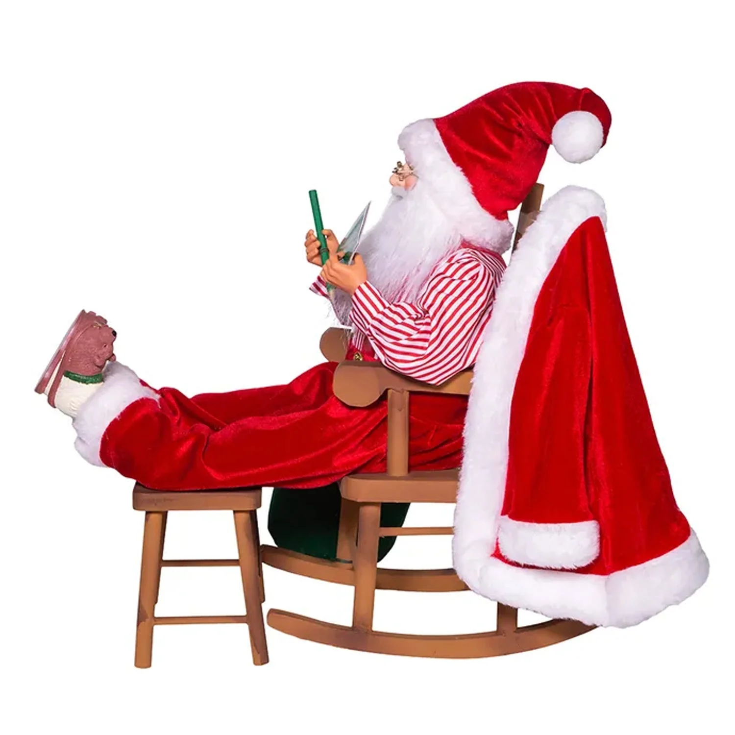 Kurt Adler 18 Inch Kringle Claus Sitting in Chair with Bag of Gifts, Multicolor - Image 2