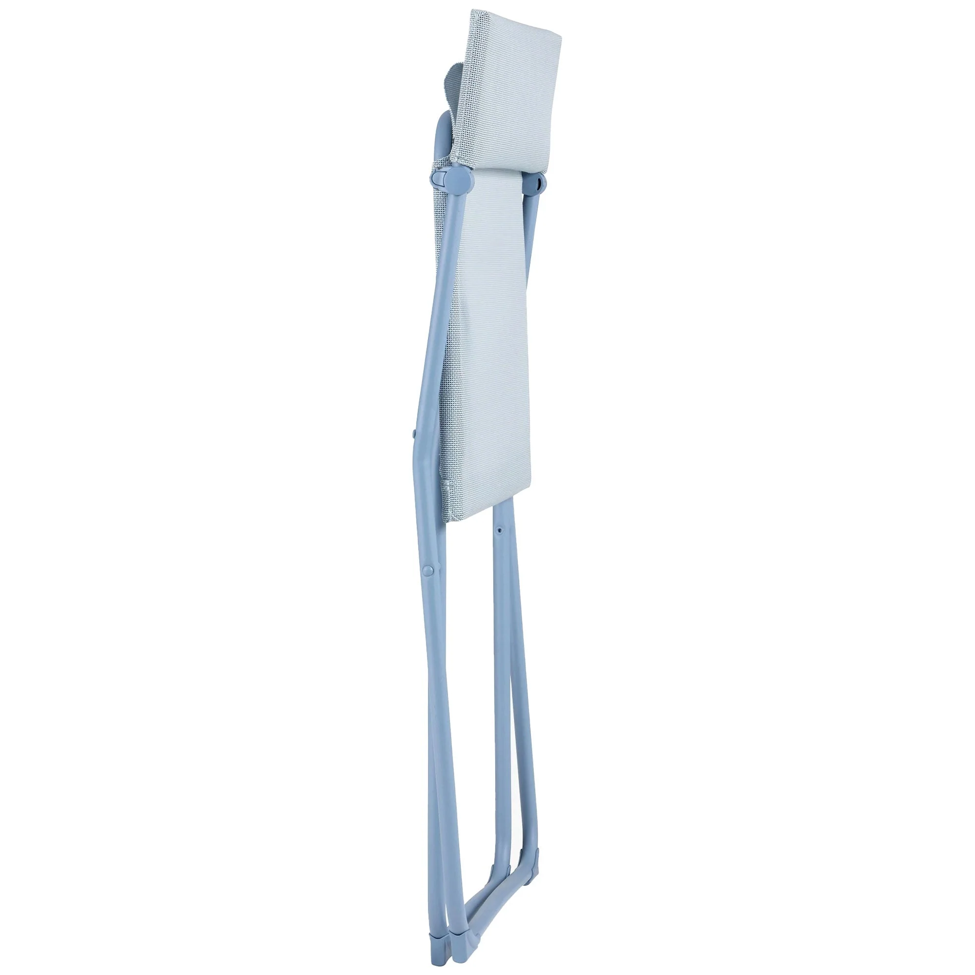 Lafuma Balcony II Colorblock Steel Folding Patio Chair, Ciel Sky Blue, Set of 2 - Image 3