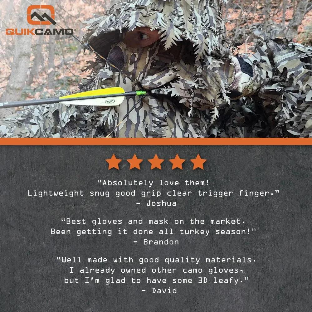 Leafy Camo Gloves in Mossy Oak and Realtree - Fingerless or Touchscreen Tips - Image 6