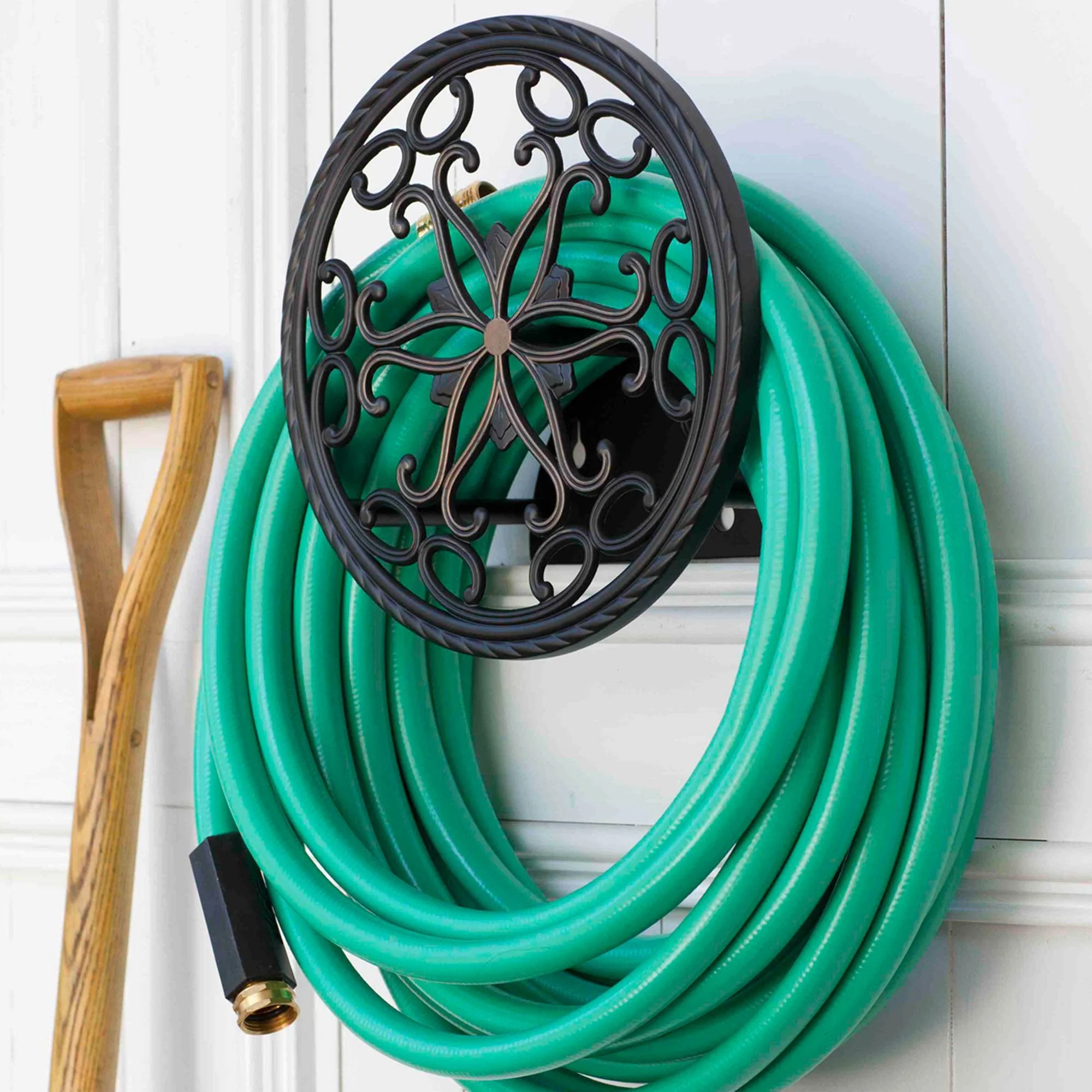 Liberty Garden Aluminum Decorative Wall Mount Butler Garden Hose Reel (2 Pack) - Image 2