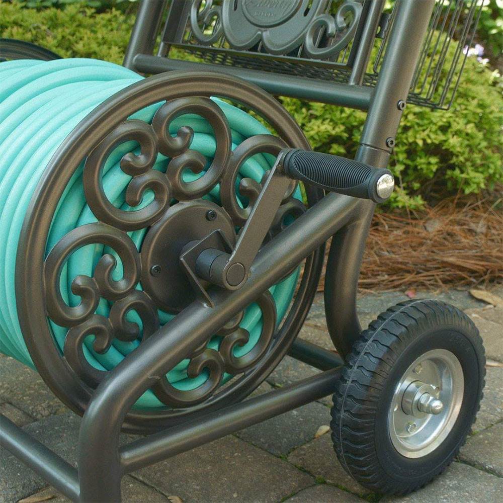 Liberty Garden Outdoor Garden Water Hose Reel Storage and Holder Cart (2 Pack) - Image 4