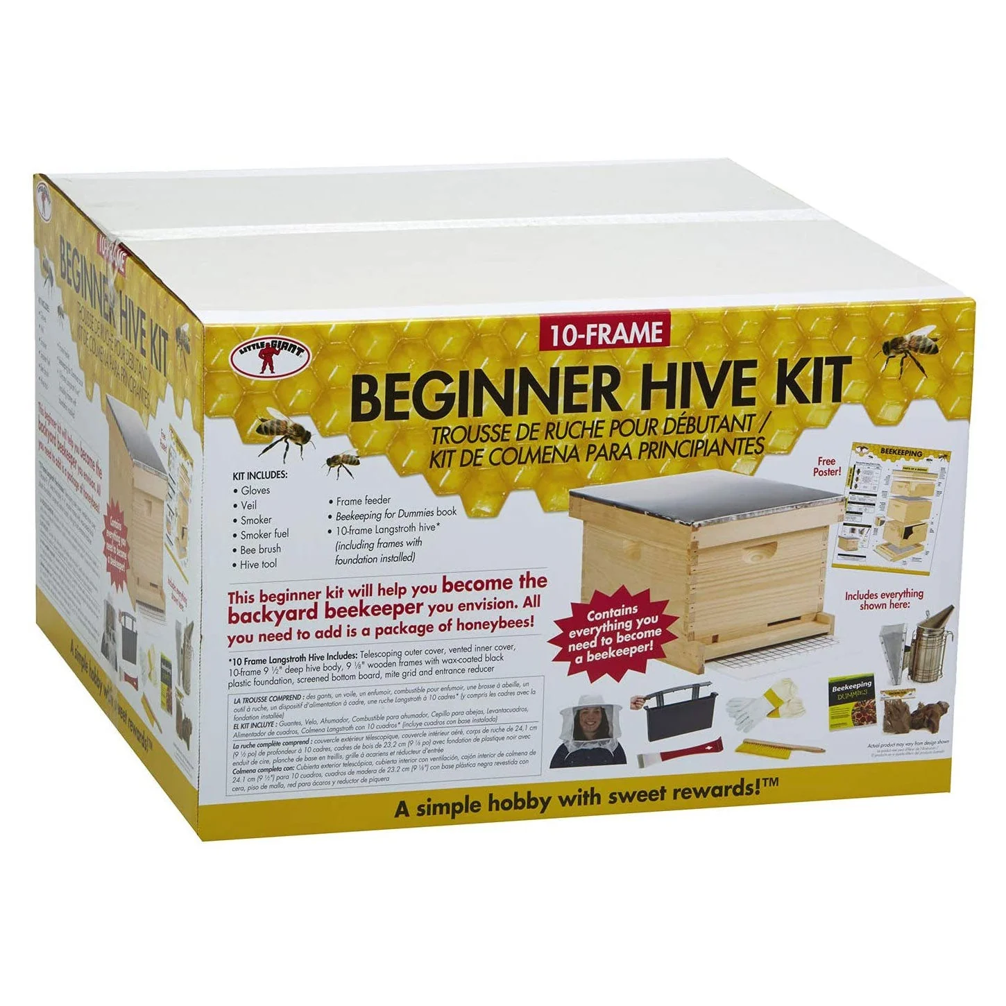 Little Giant 10-Frame Deluxe Beginner Backyard Beekeeping Hive Starter Kit - Image 3