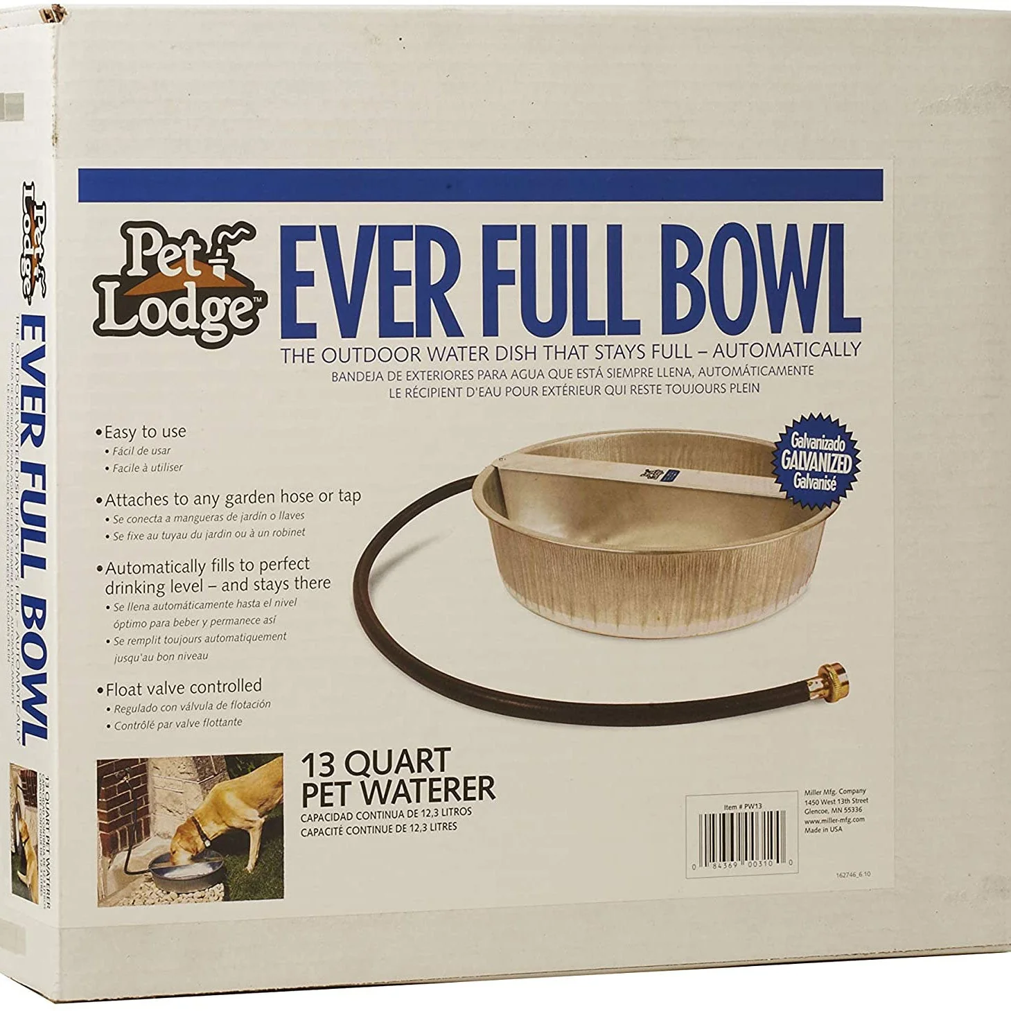 Little Giant 13-Quart Galvanized Steel Ever Full Pet Water Bowl Dish (4 Pack) - Image 3
