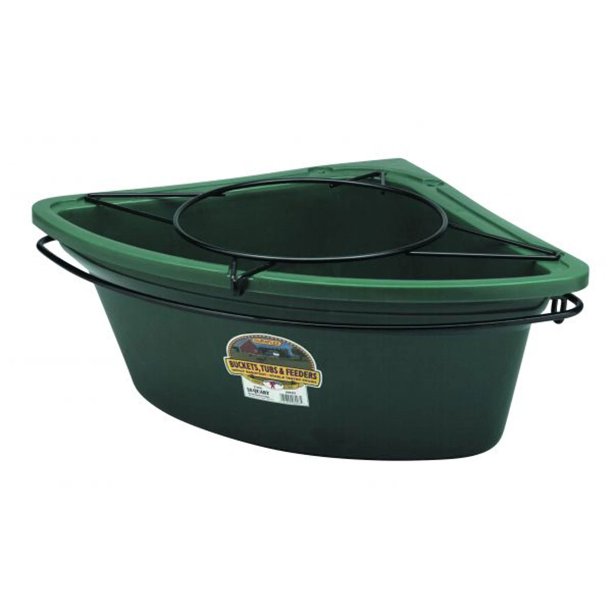 Little Giant 26 Quart Plastic Hanging Corner Livestock Feeder Bucket, Green - Image 6