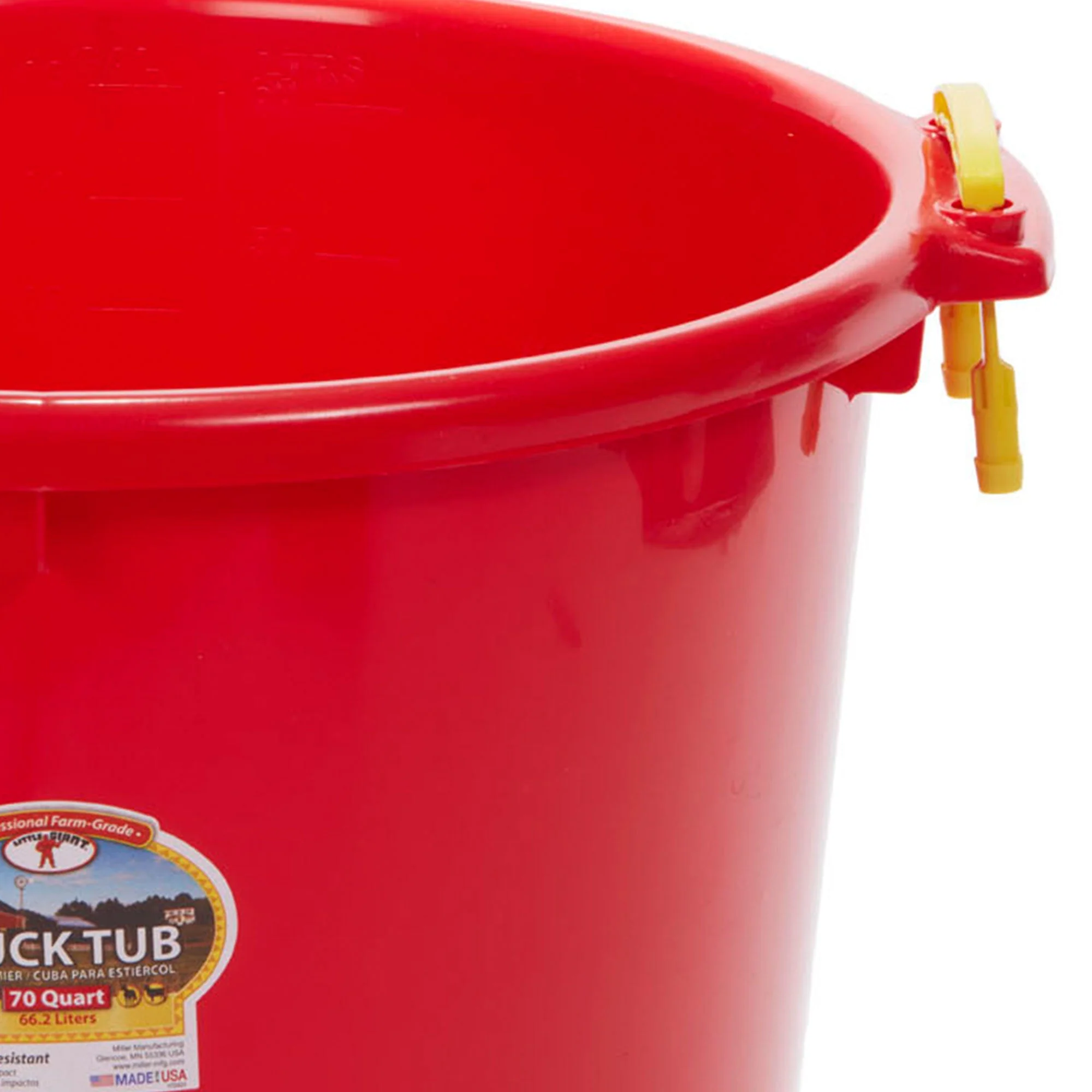 Little Giant 70 Quart Durable and Versatile Utility Muck Tub w/Handles, Red - Image 6