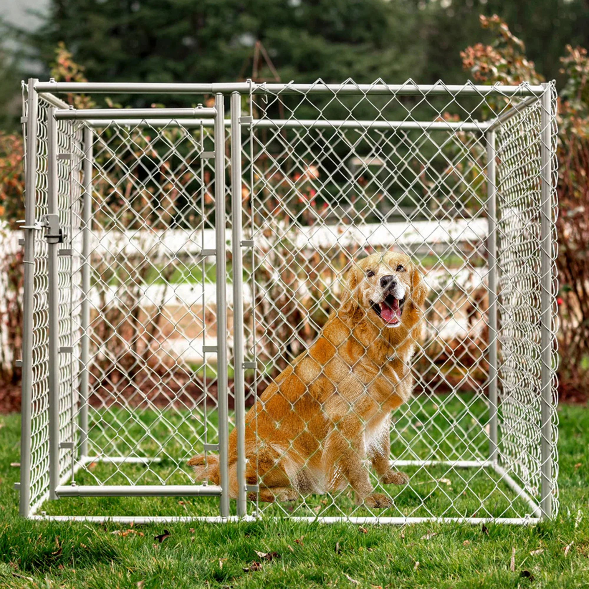 Lucky Dog 5' x 5' x 4' Heavy Duty Outdoor Chain Link Dog Kennel Enclosure - Image 4