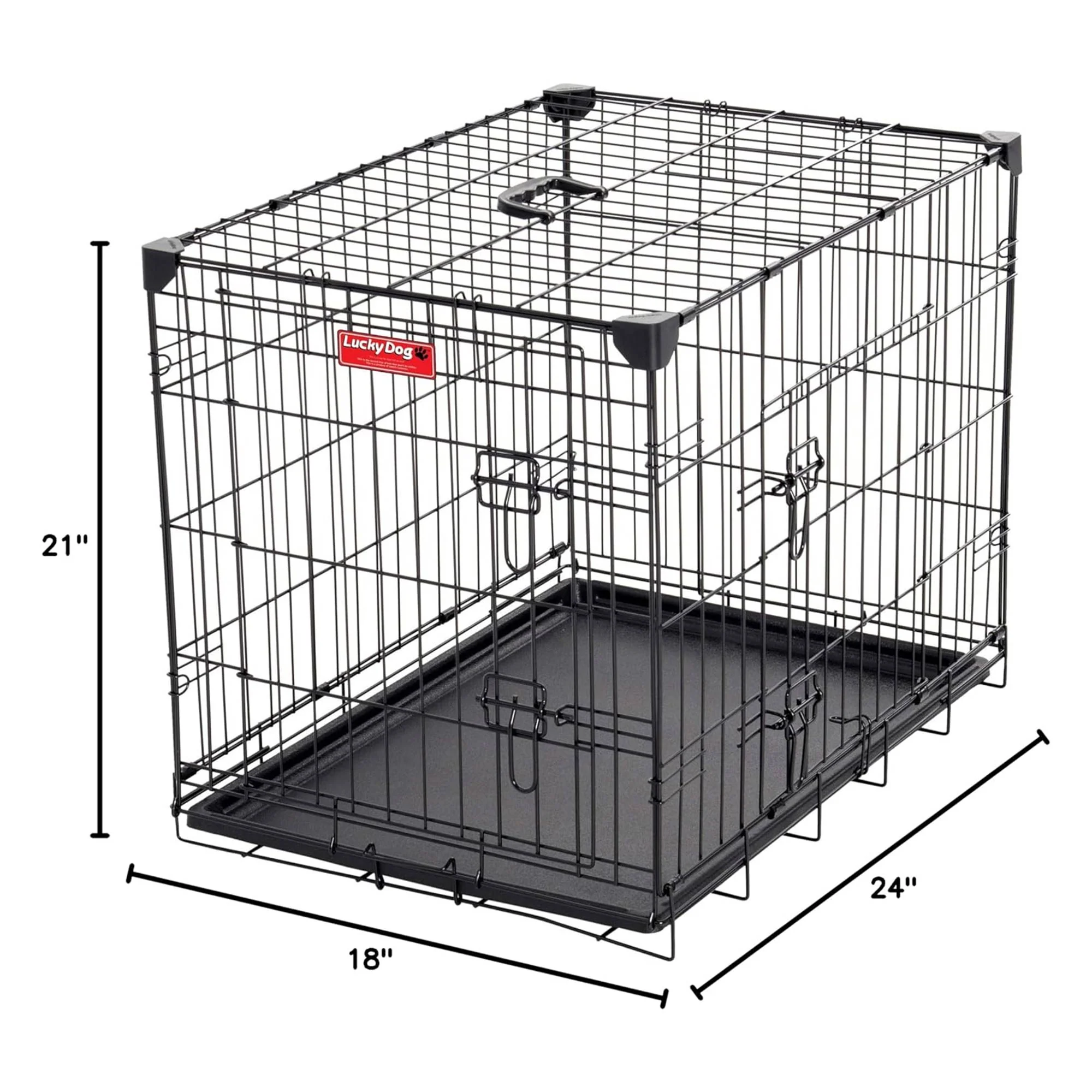 Lucky Dog Dwell Series 24 Inch Small Kennel Secure Fenced Pet Dog Crate, Black - Image 2