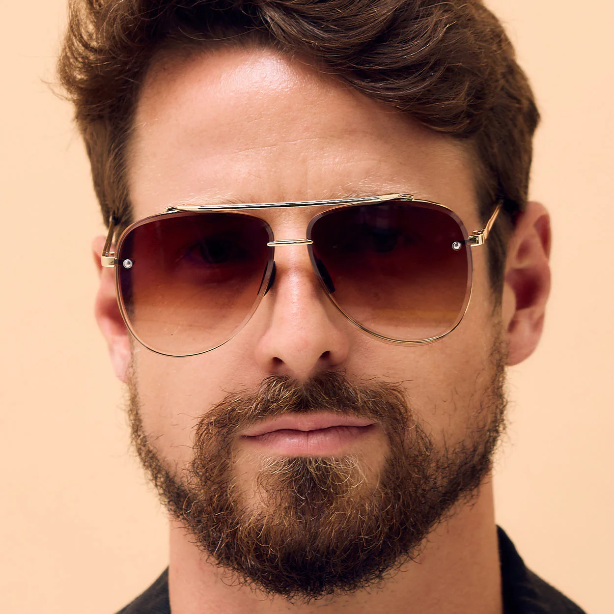 Luna - Tangle Free - Faded Brown Aviator Sunglasses - Image 4