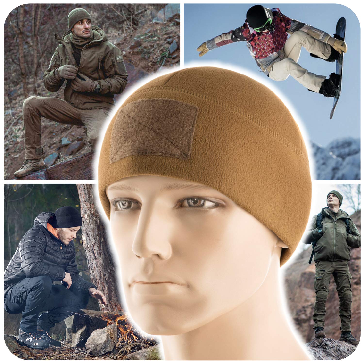 M-Tac Fleece Tactical Watch Cap Beanie With Patch Panel (270 g/m2) - Image 3