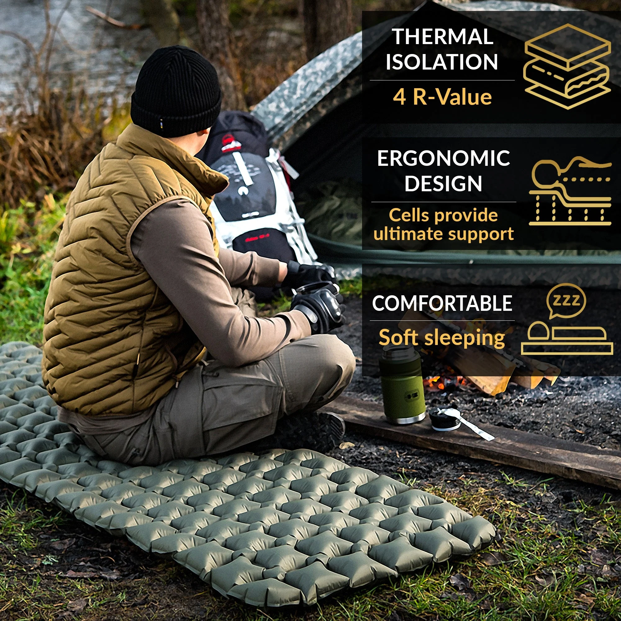 M‑Tac Inflatable Sleeping Pad (78″ × 22″) - Image 3