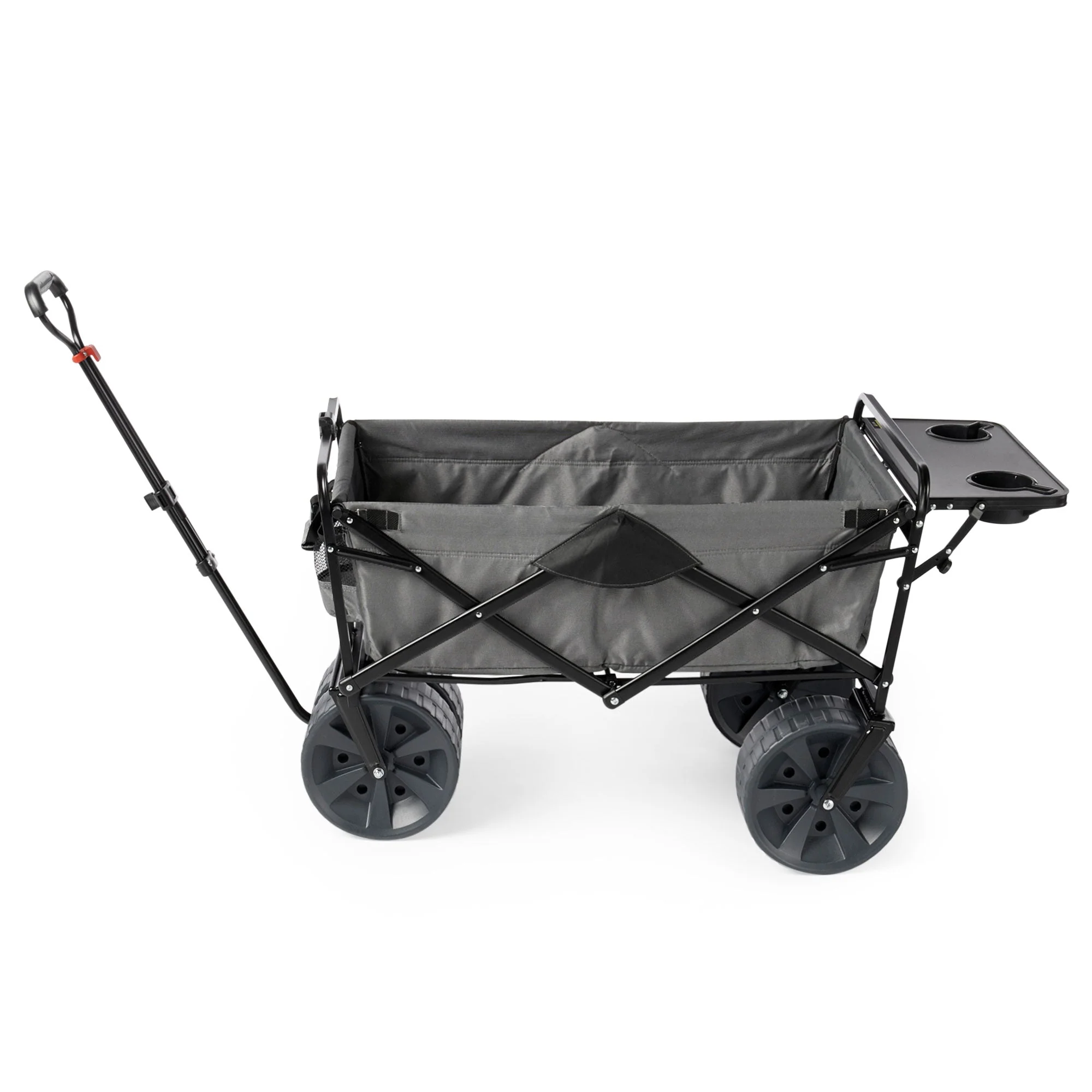 Mac Sports Collapsible All Terrain Beach Utility Wagon Cart with Table, Grey - Image 3